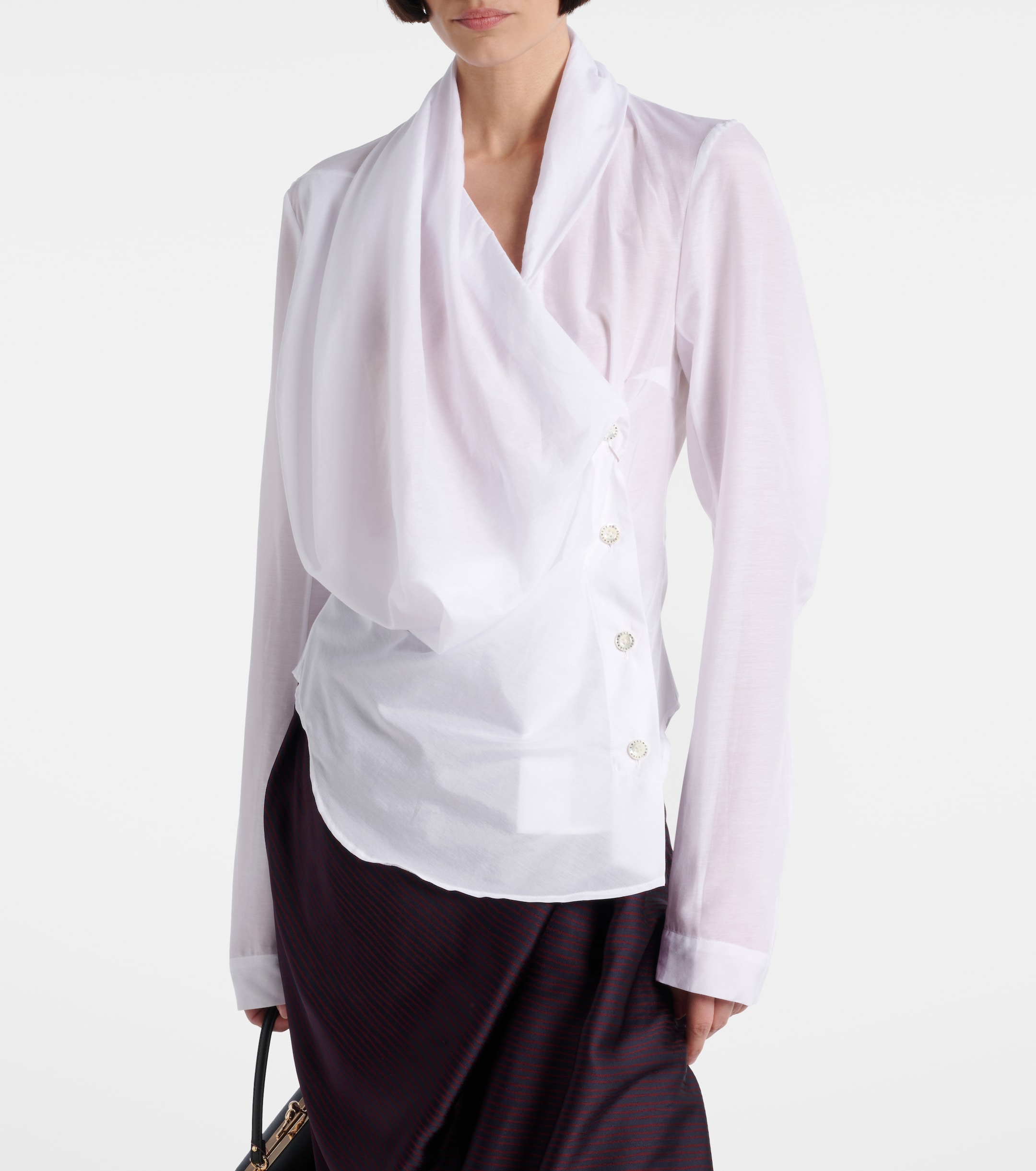 Vivienne Westwood Galatea draped cotton and silk shirt