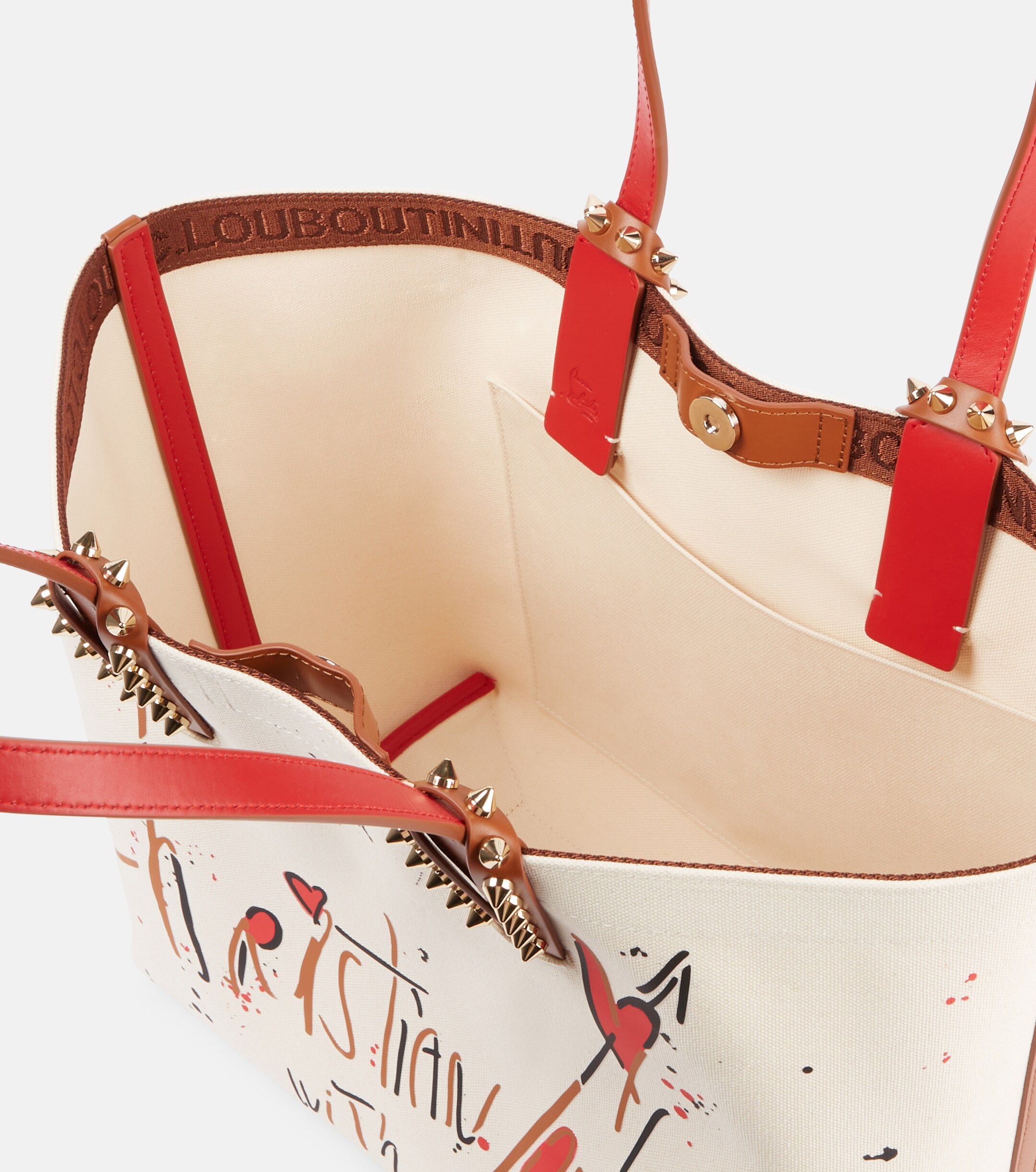 CHRISTIAN LOUBOUTIN Cabata Large leather-trimmed tote bag