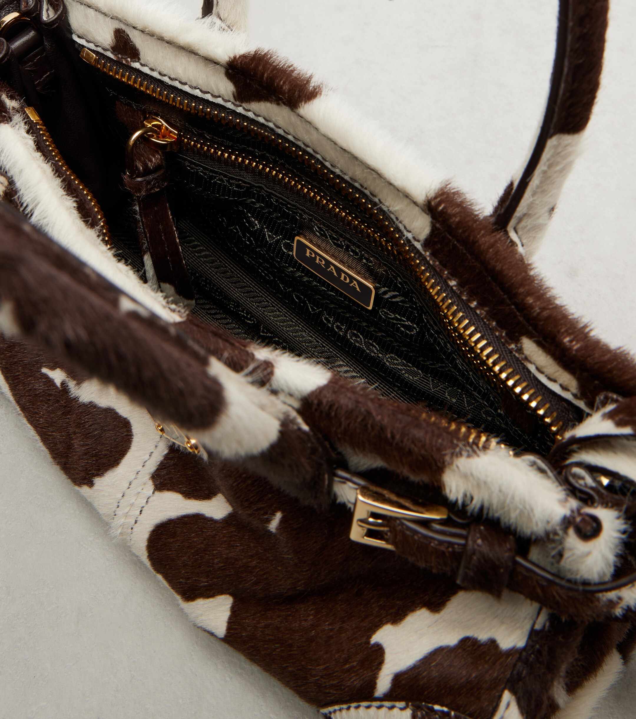 Prada Prada Bonnie Mini calf hair top-handle bag