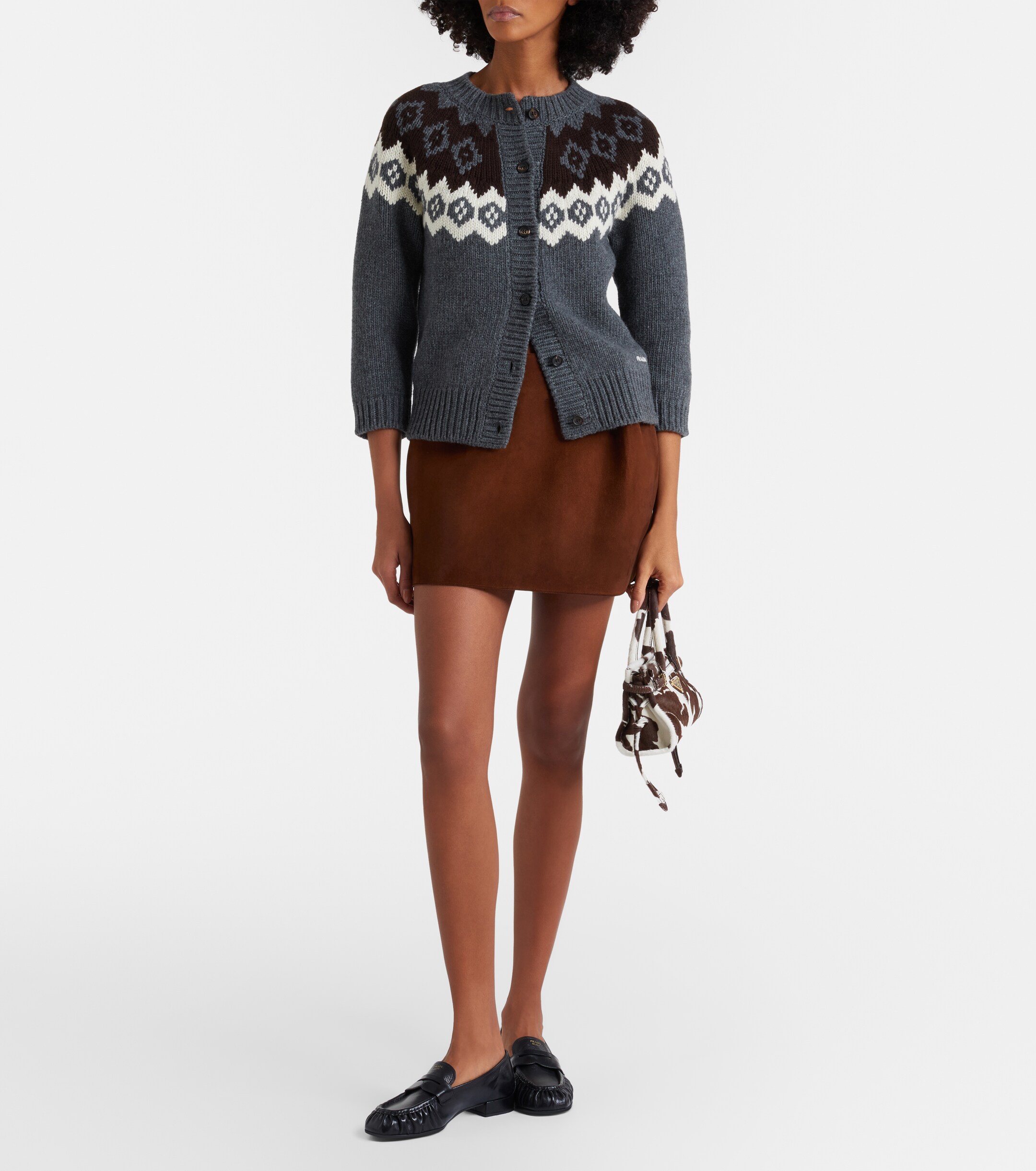Prada Prada Bonnie Mini calf hair top-handle bag