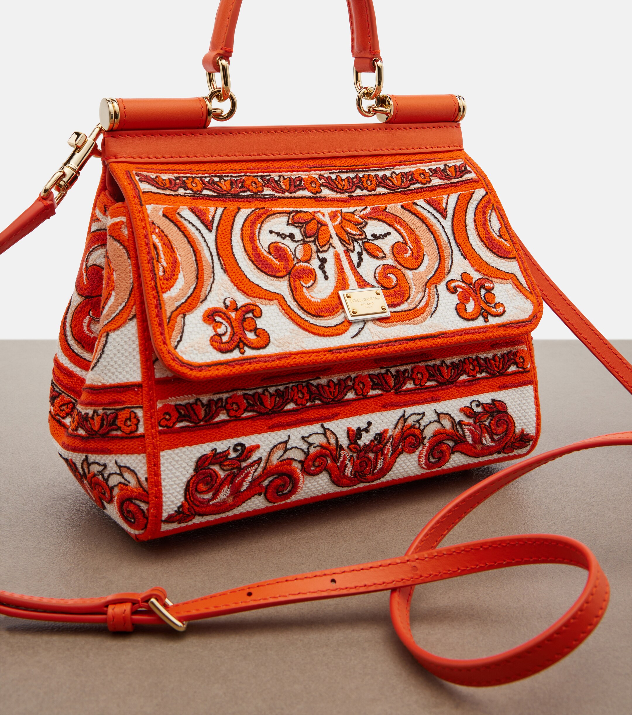 Dolce&Gabbana Sicily Medium embroidered top-handle bag