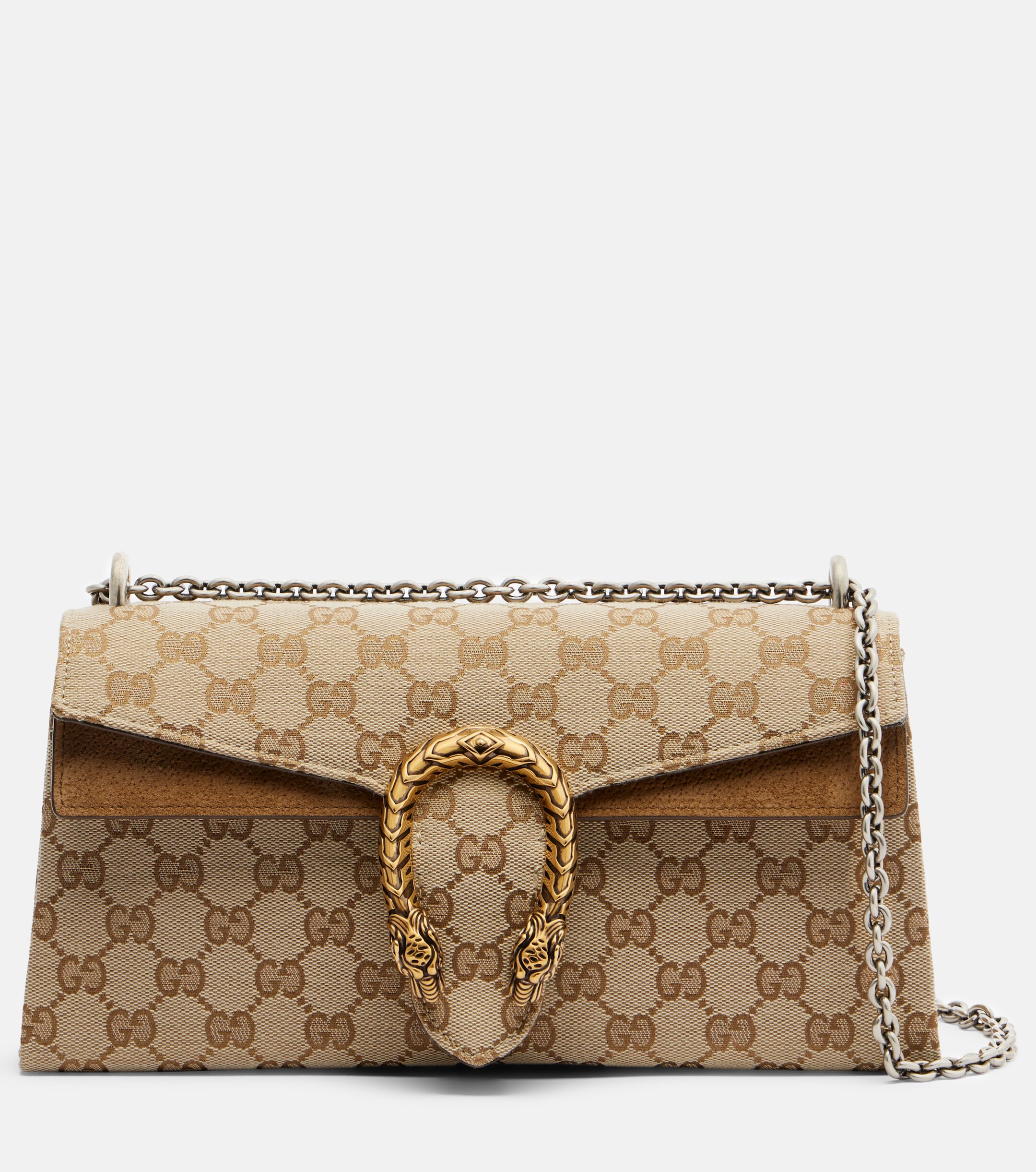 Gucci Dionysus GG canvas Small suede-trimmed crossbody bag
