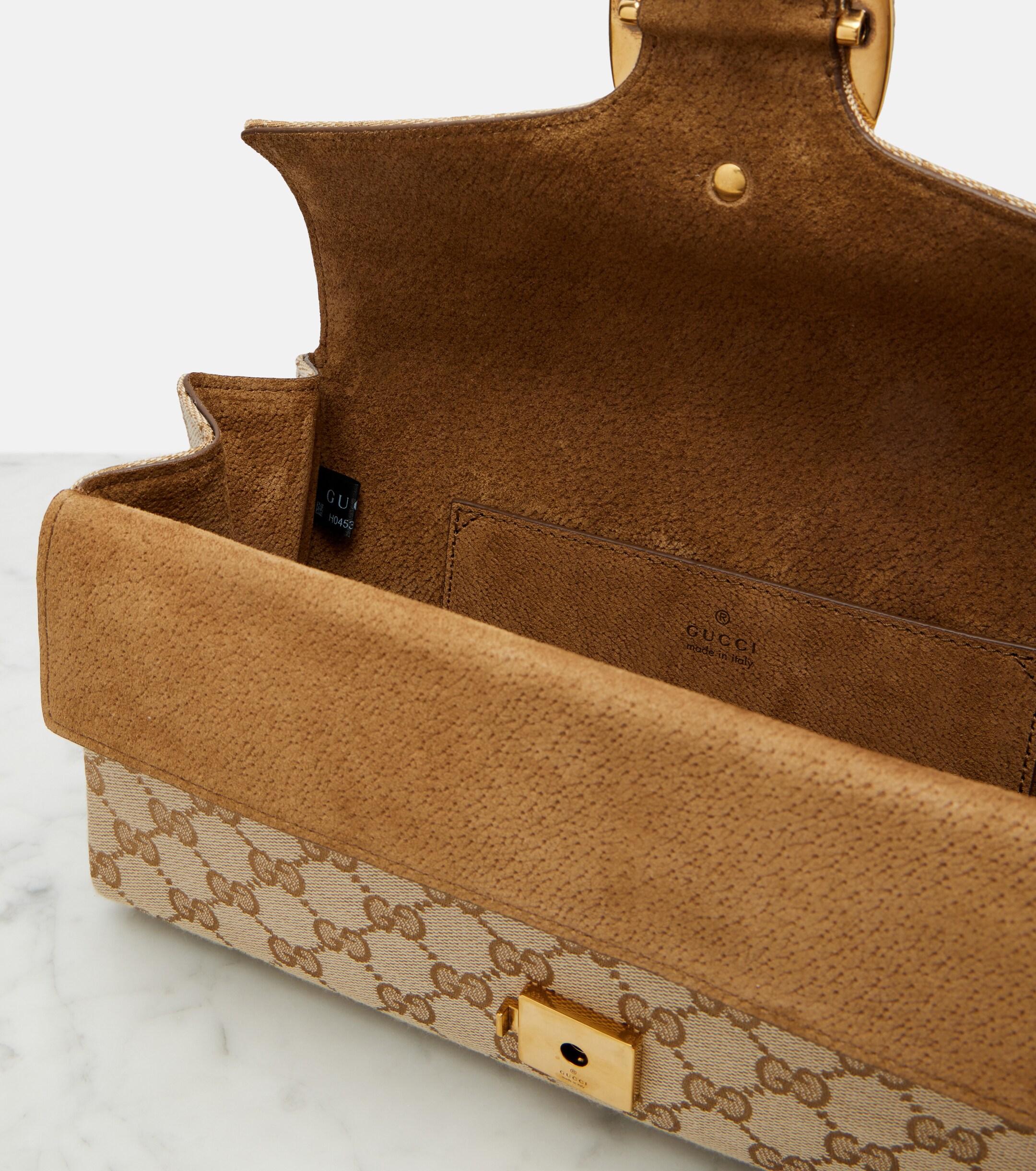 Gucci Dionysus GG canvas Small suede-trimmed crossbody bag