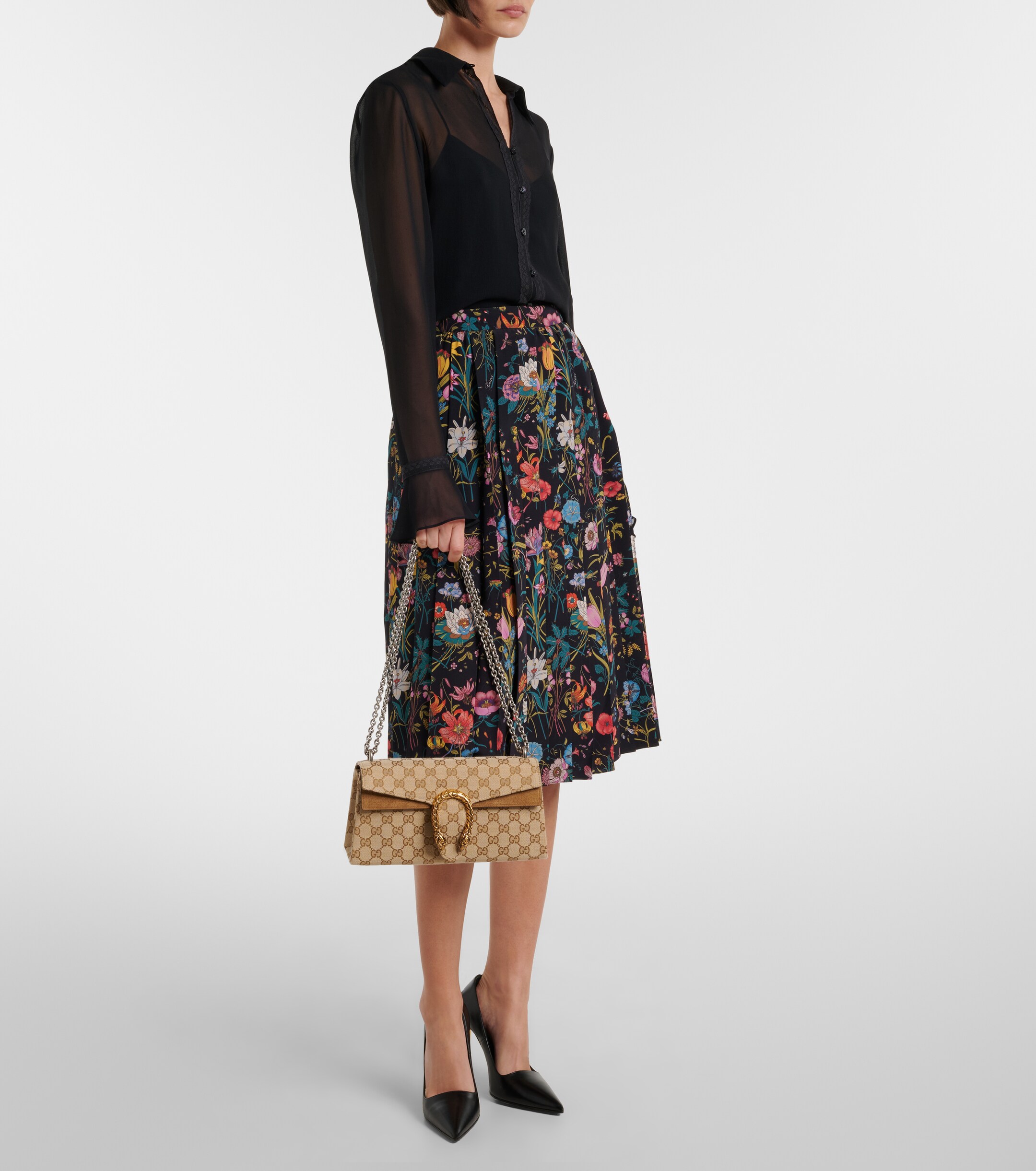 Gucci Dionysus GG canvas Small suede-trimmed crossbody bag