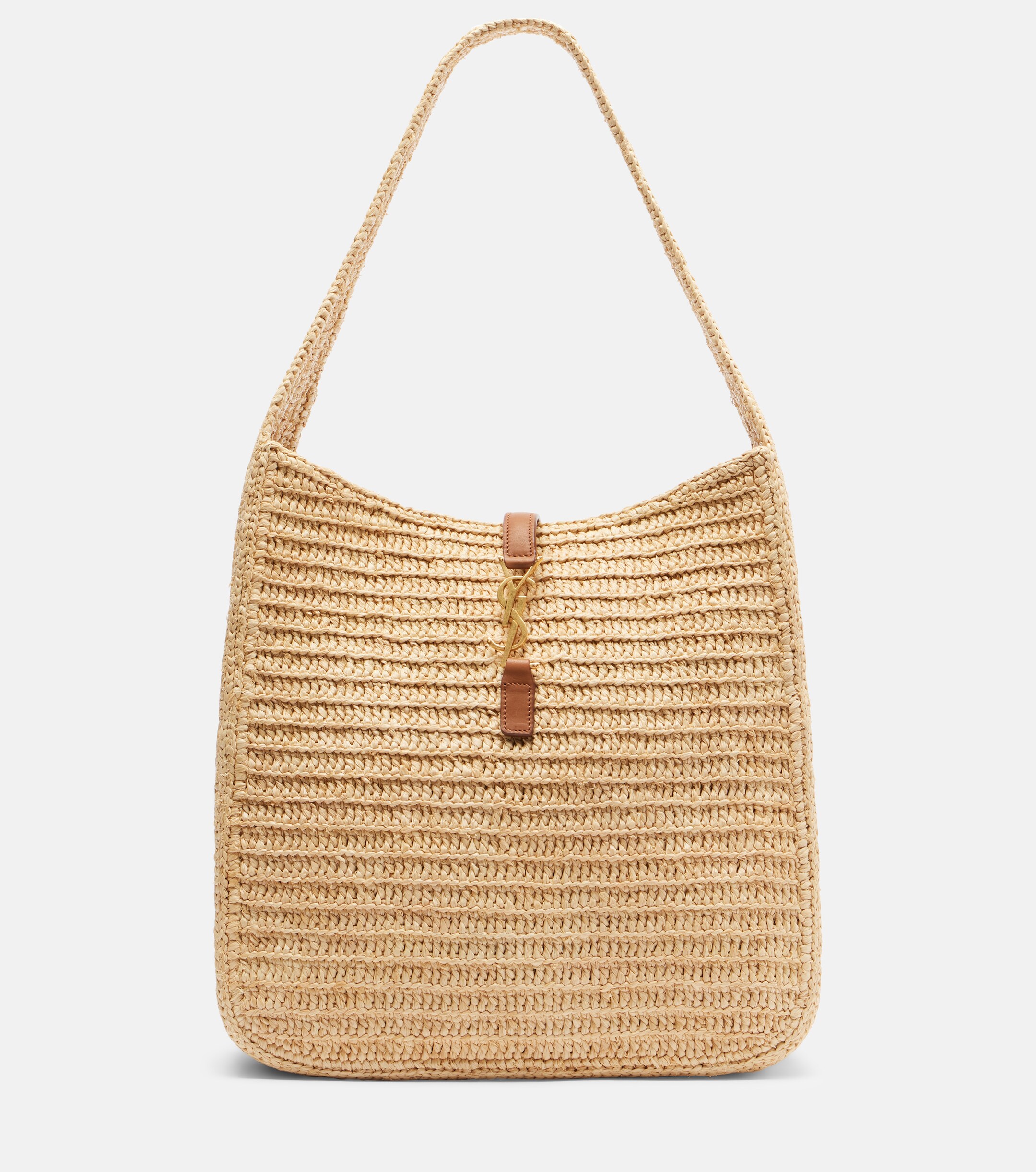 Saint Laurent Le 5 à 7 Large raffia shoulder bag