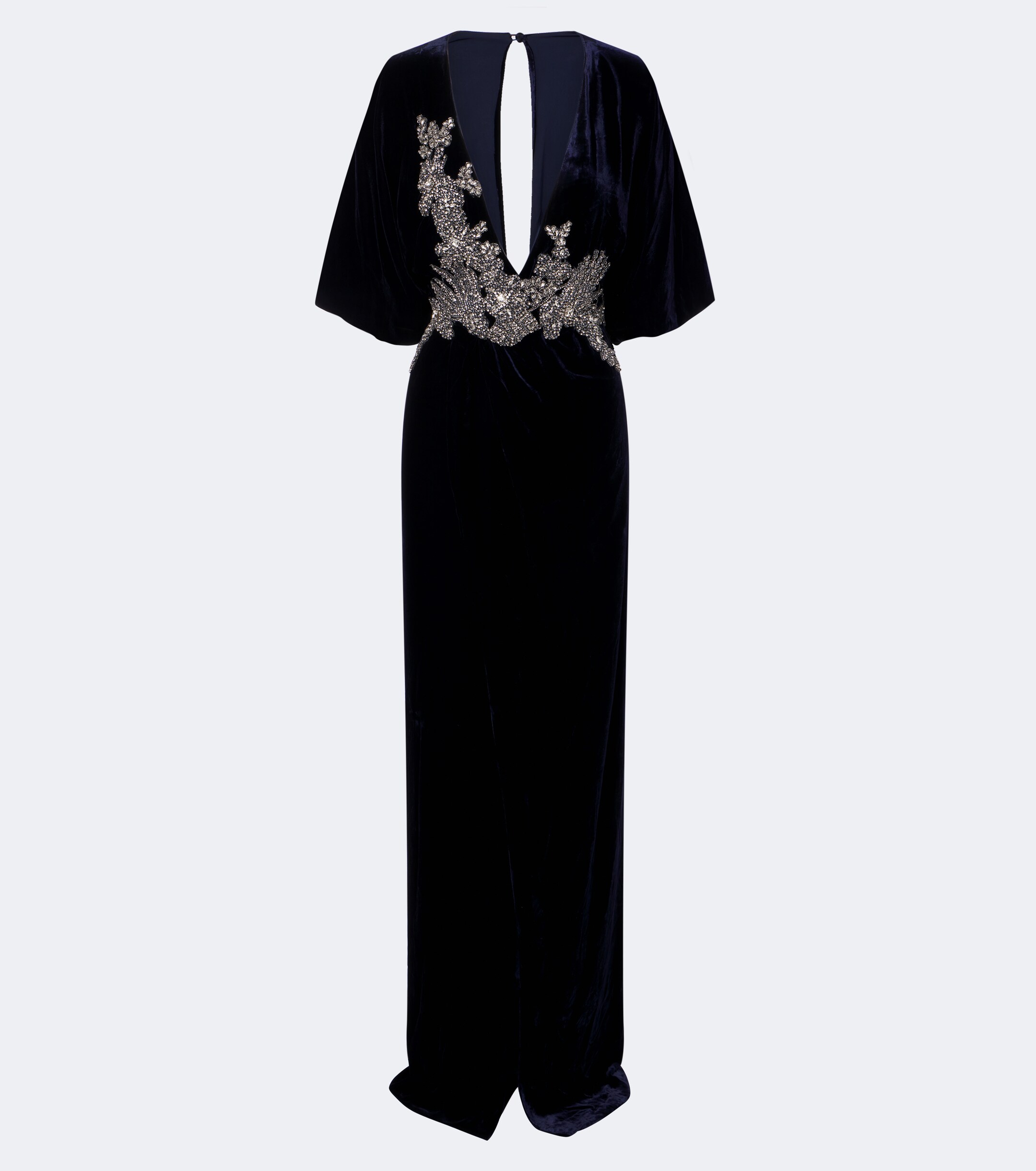 Costarellos Costarellos Crystal-embellished velvet gown