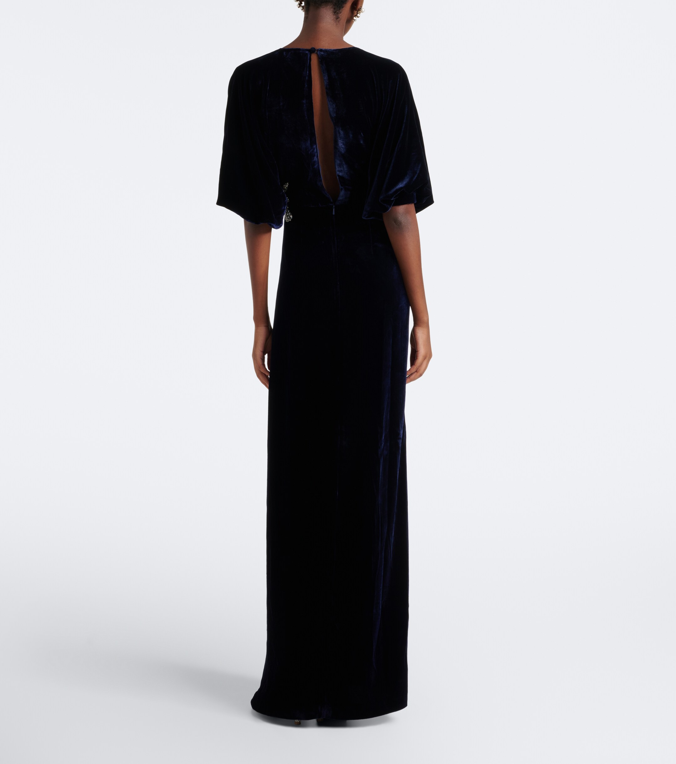 Costarellos Costarellos Crystal-embellished velvet gown