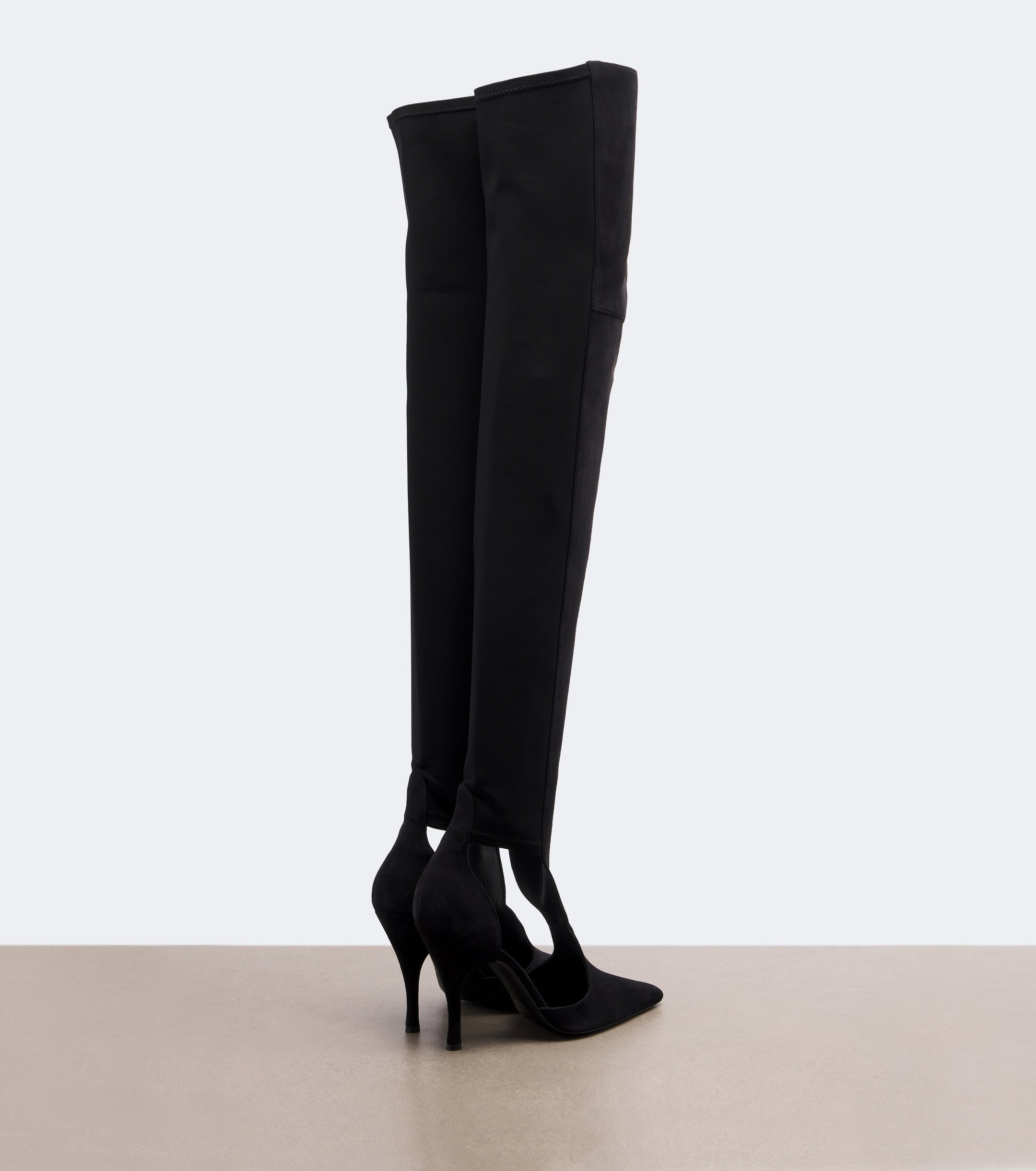 Alaïa Alaïa Cutout suede-trimmed over-the-knee boots
