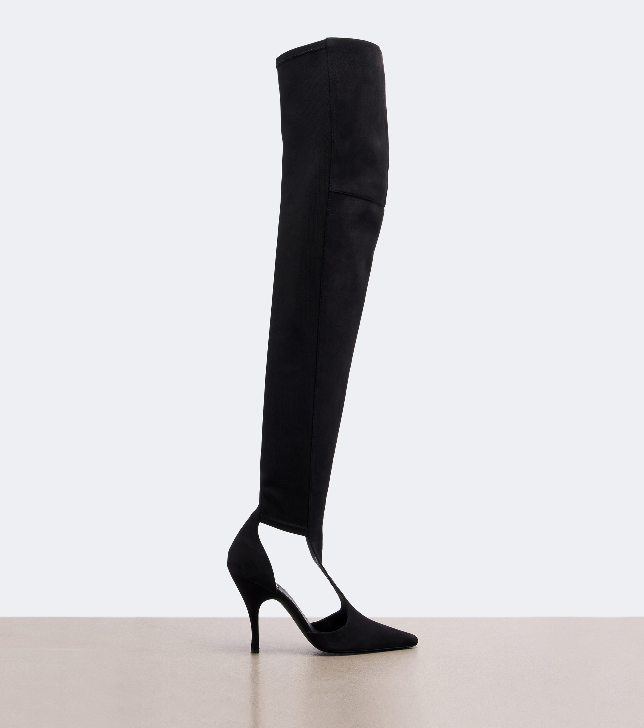 Alaïa Alaïa Cutout suede-trimmed over-the-knee boots