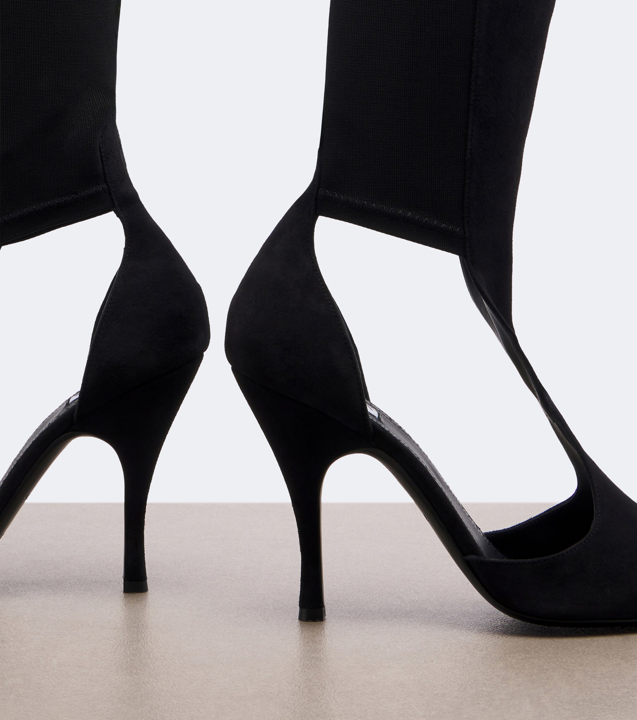 Alaïa Alaïa Cutout suede-trimmed over-the-knee boots