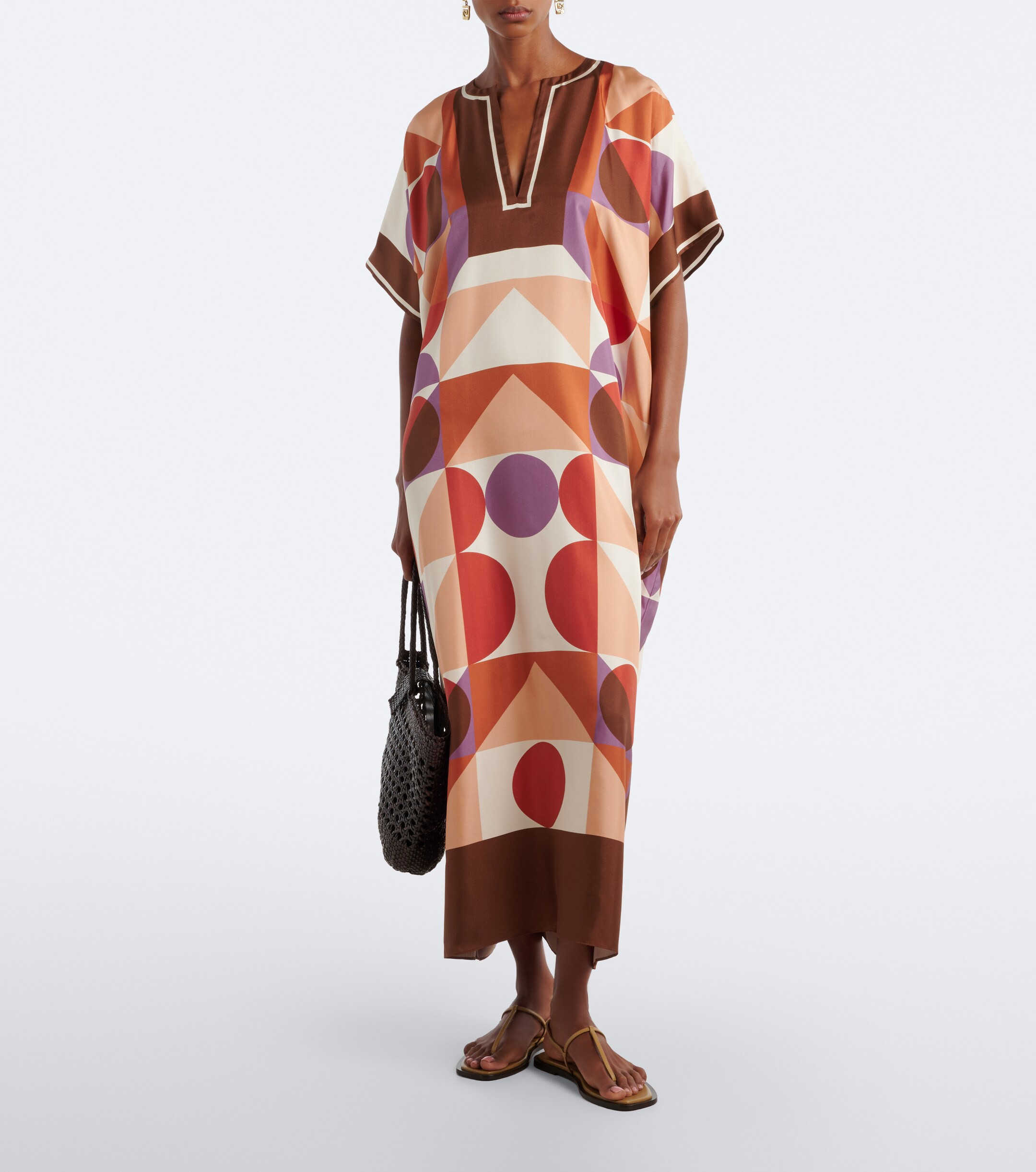 Eres Eres Berry printed silk twill kaftan