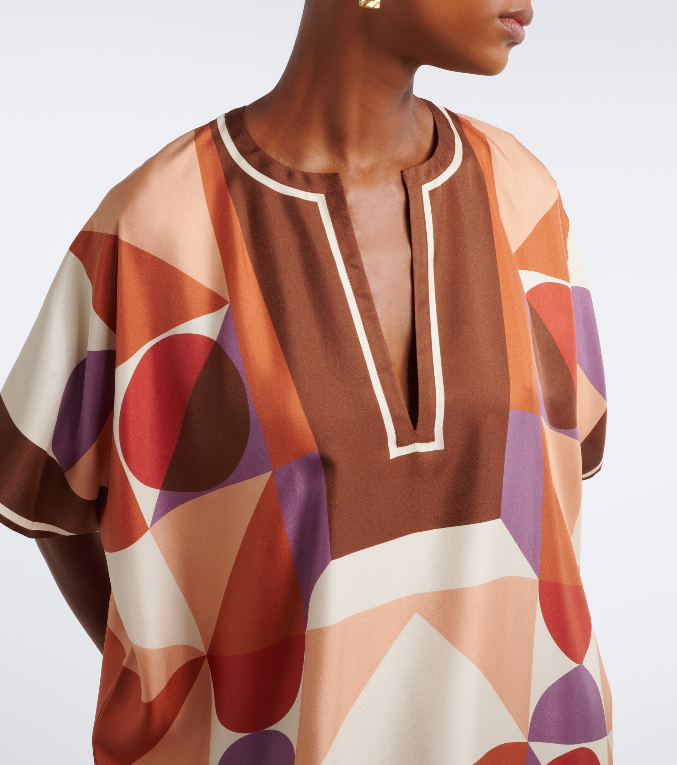 Eres Eres Berry printed silk twill kaftan