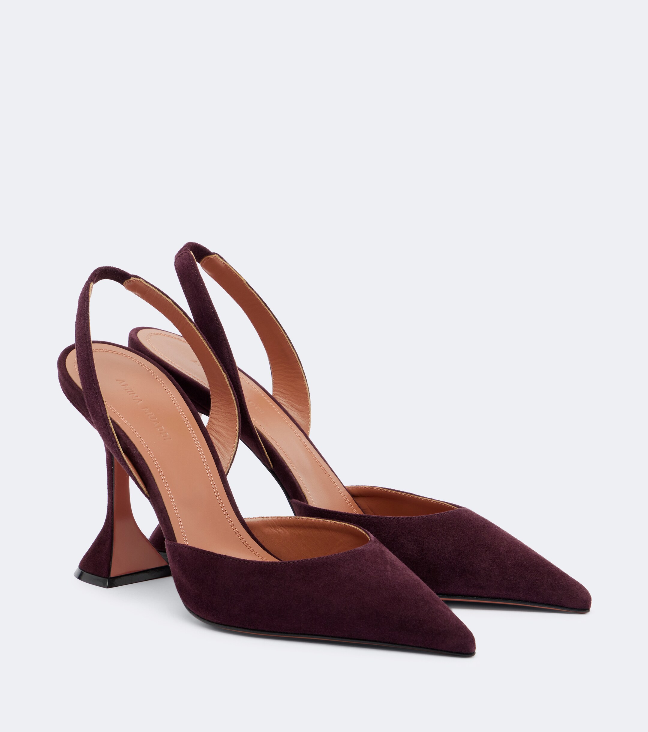 AMINA MUADDI Amina Muaddi Holli suede slingback pumps
