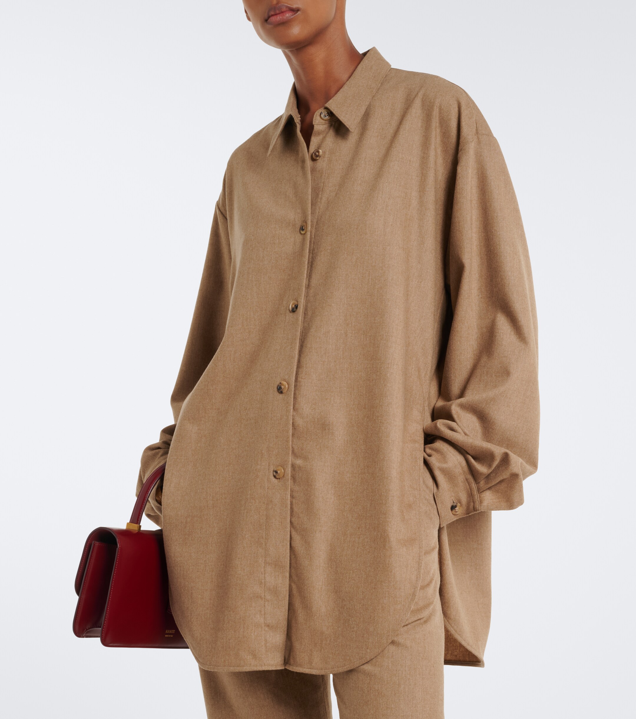 KHAITE Khaite Goya oversized wool and cashmere shirt
