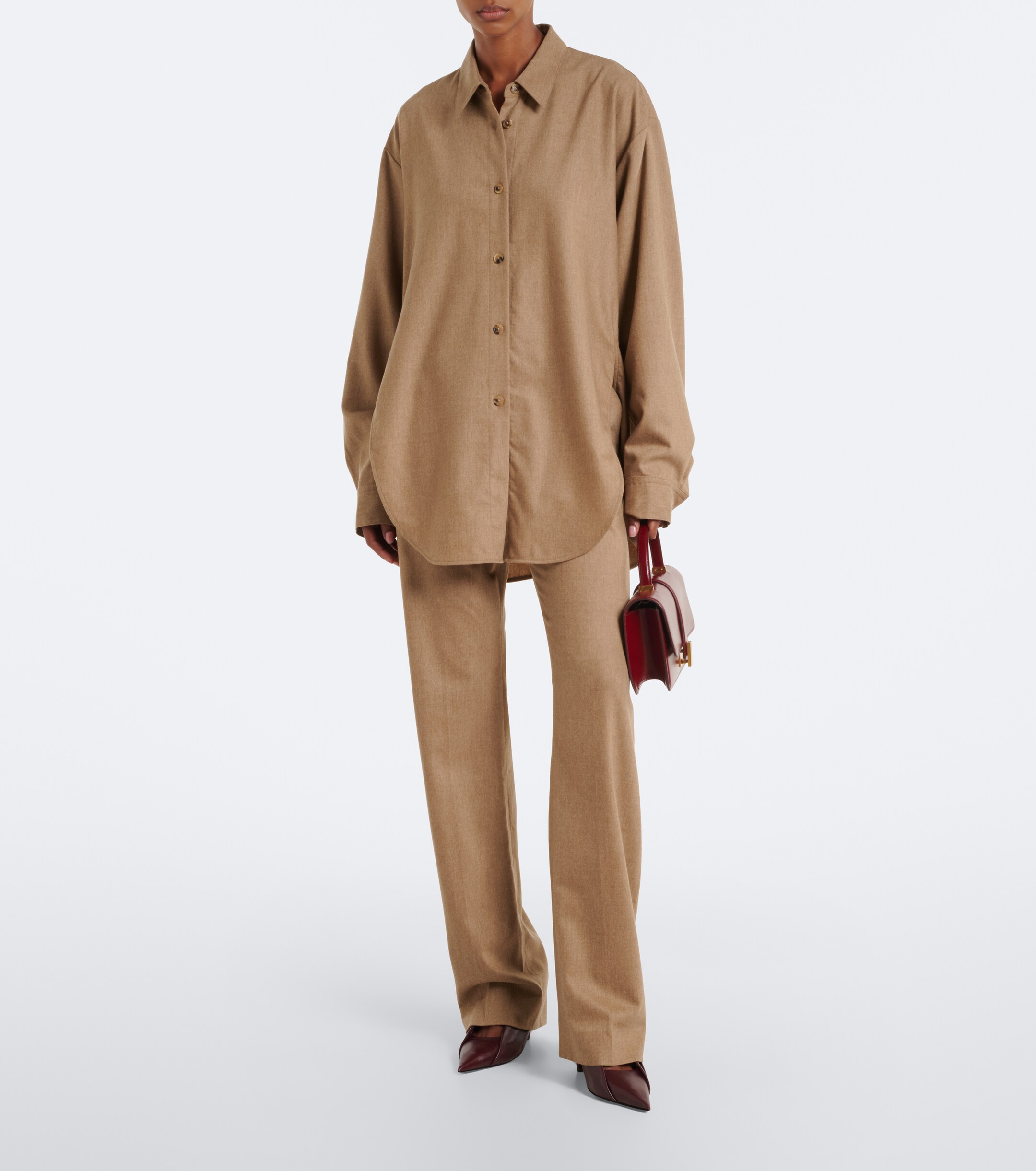 KHAITE Khaite Goya oversized wool and cashmere shirt