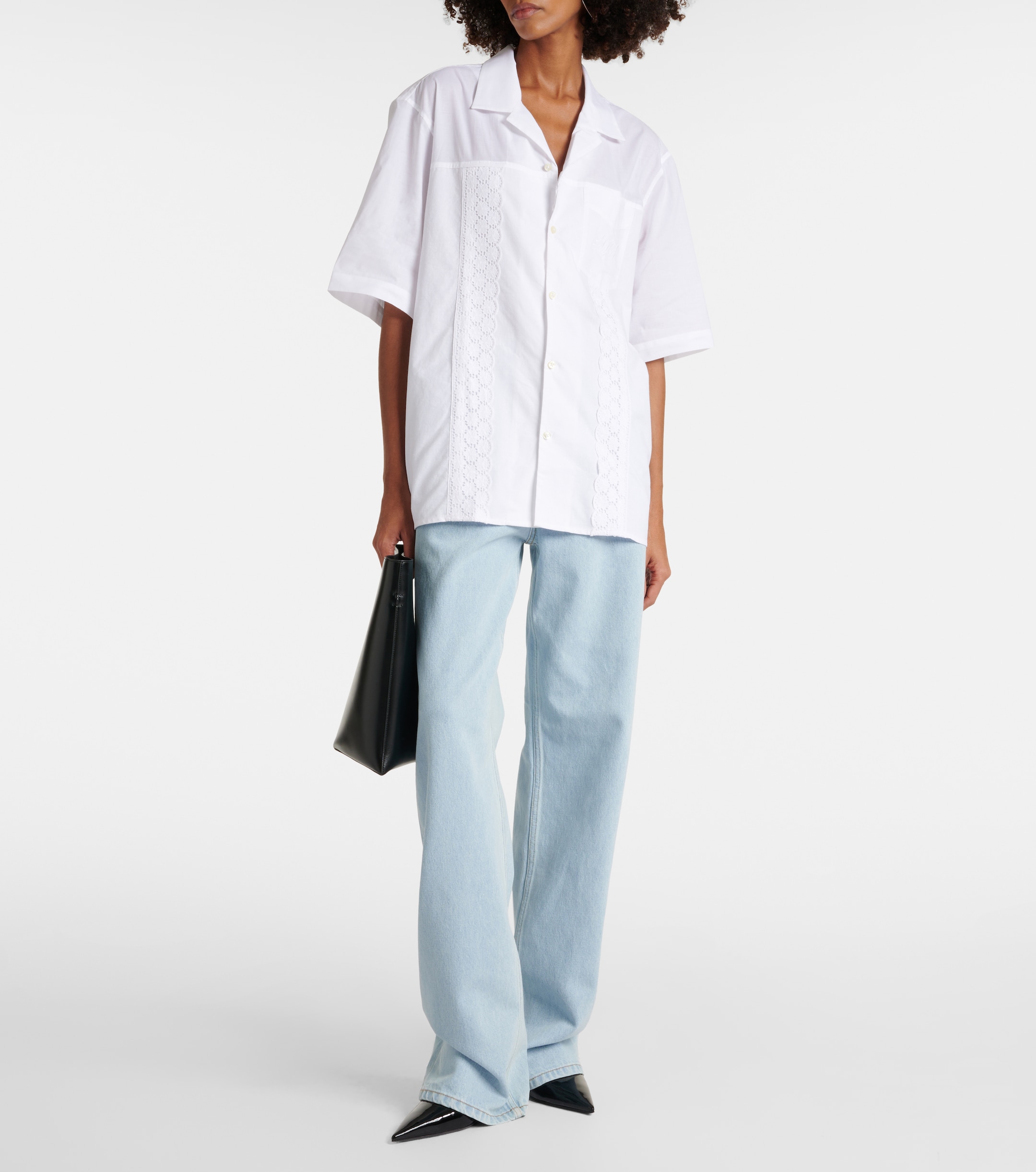Marine Serre Regenerated Household cotton bowling shirt
