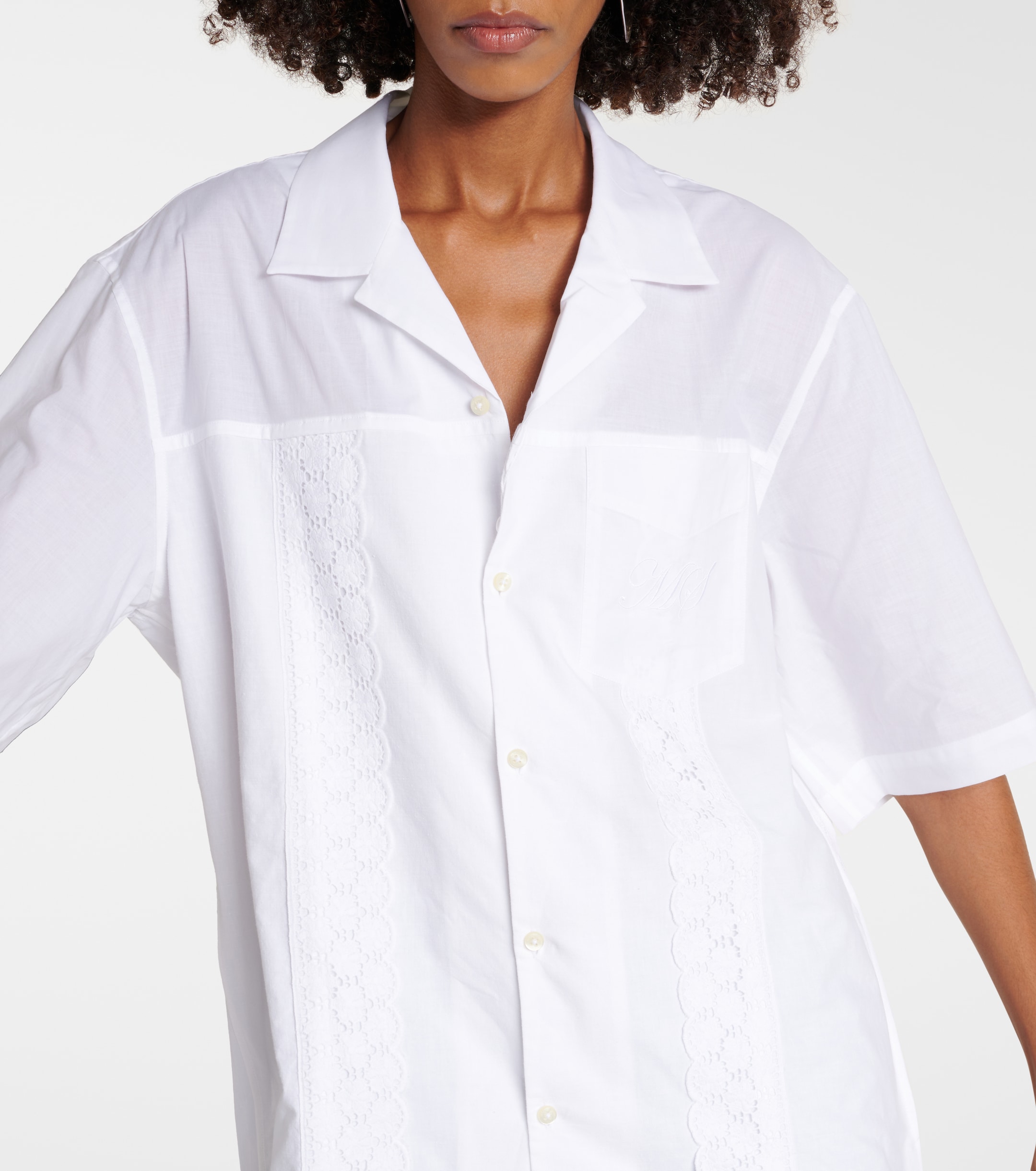 Marine Serre Regenerated Household cotton bowling shirt