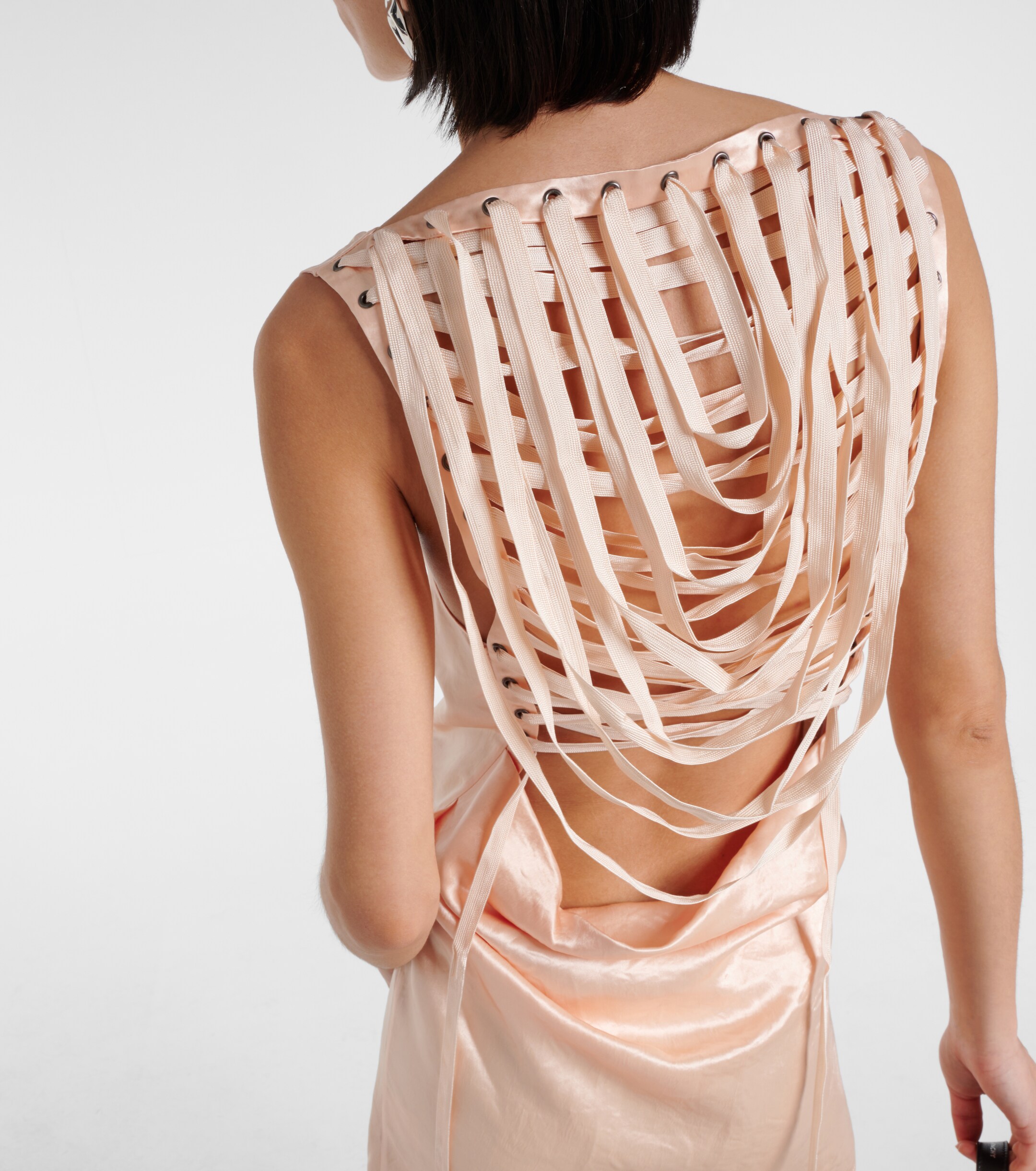 Jean Paul Gaultier Deconstructed satin minidress