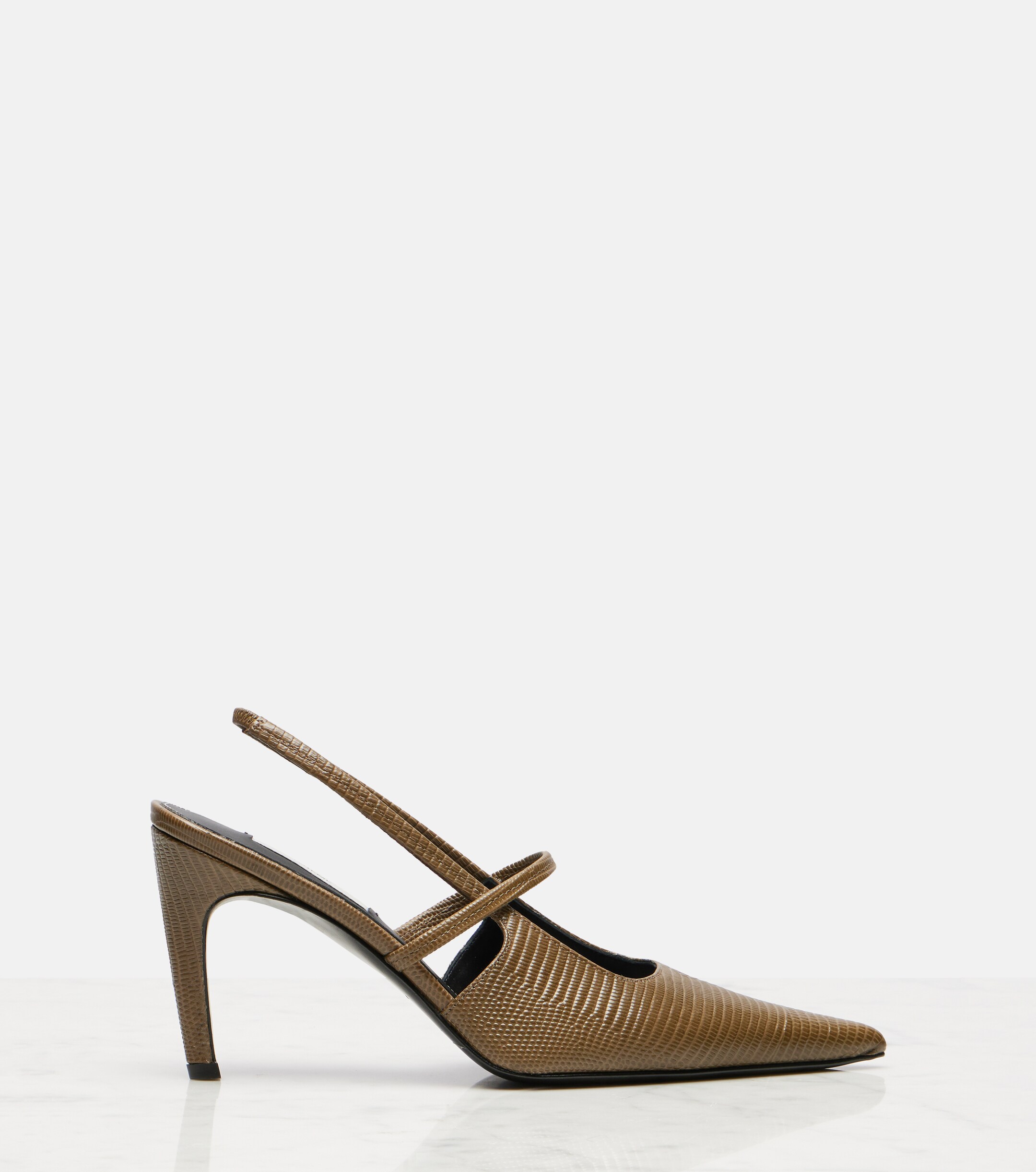 TOTEME 85 lizard-effect leather slingback pumps thumbnail