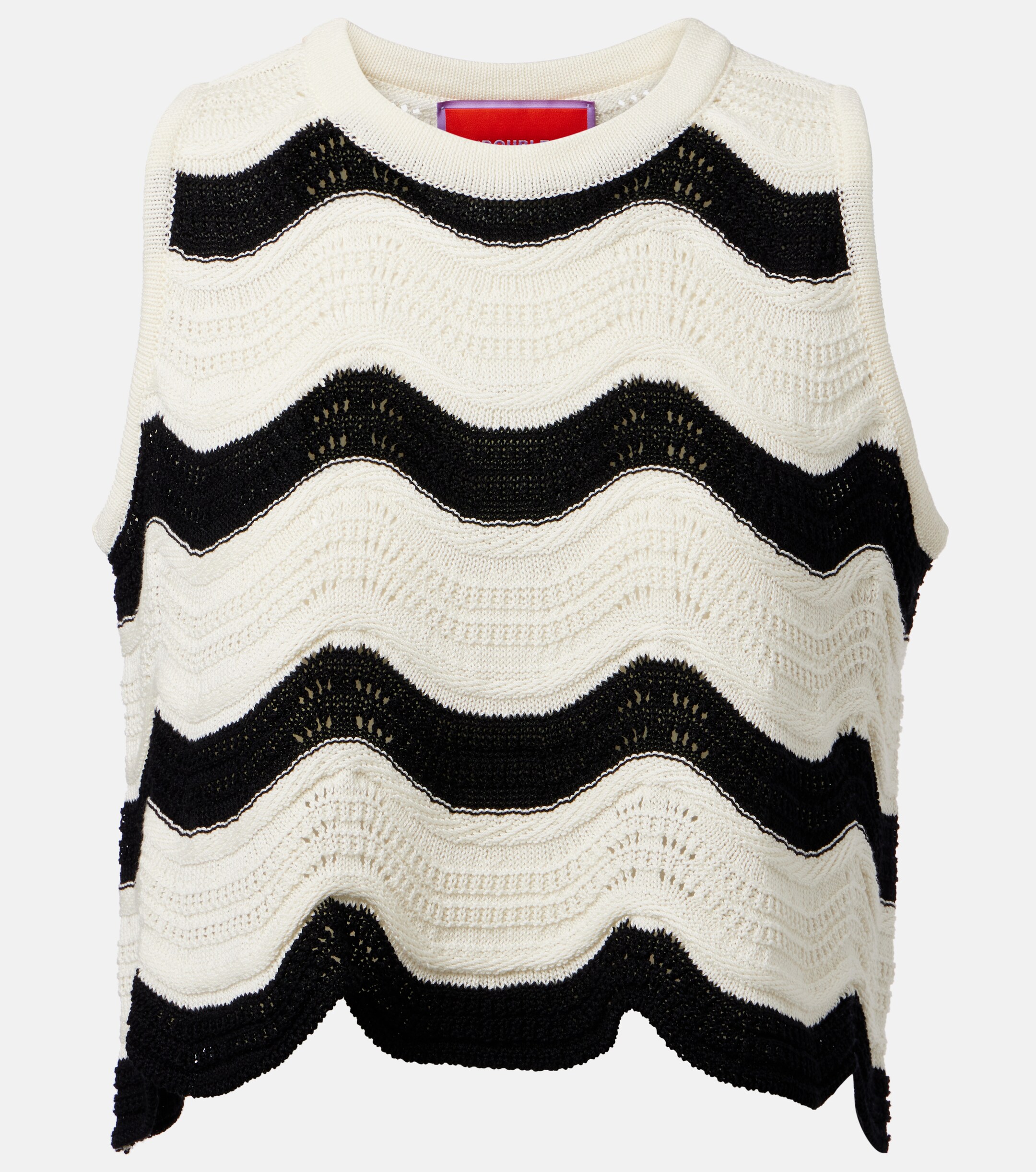 La DoubleJ Chevron cotton crochet crop top thumbnail