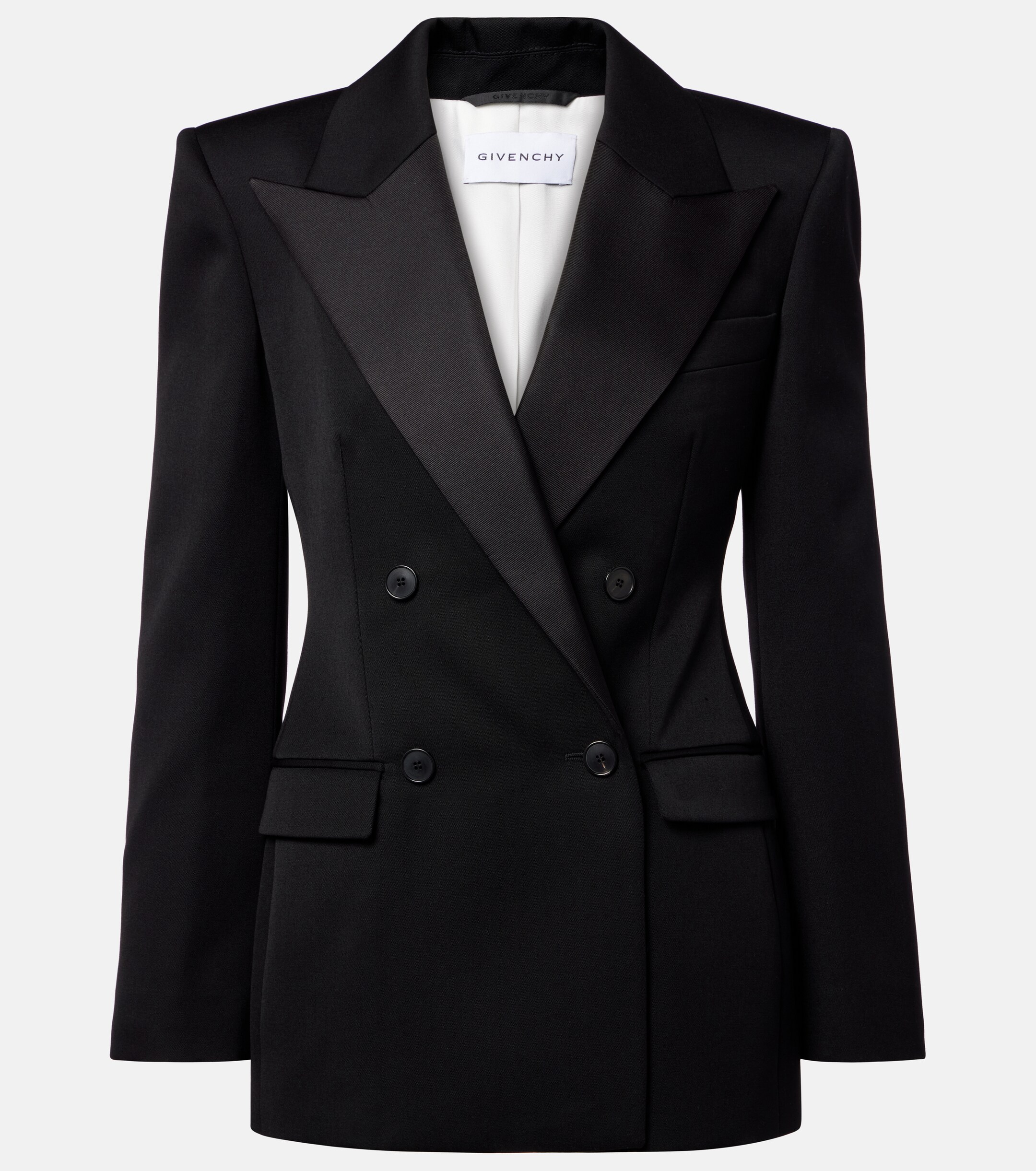 Givenchy Double-breasted wool tuxedo jacket thumbnail
