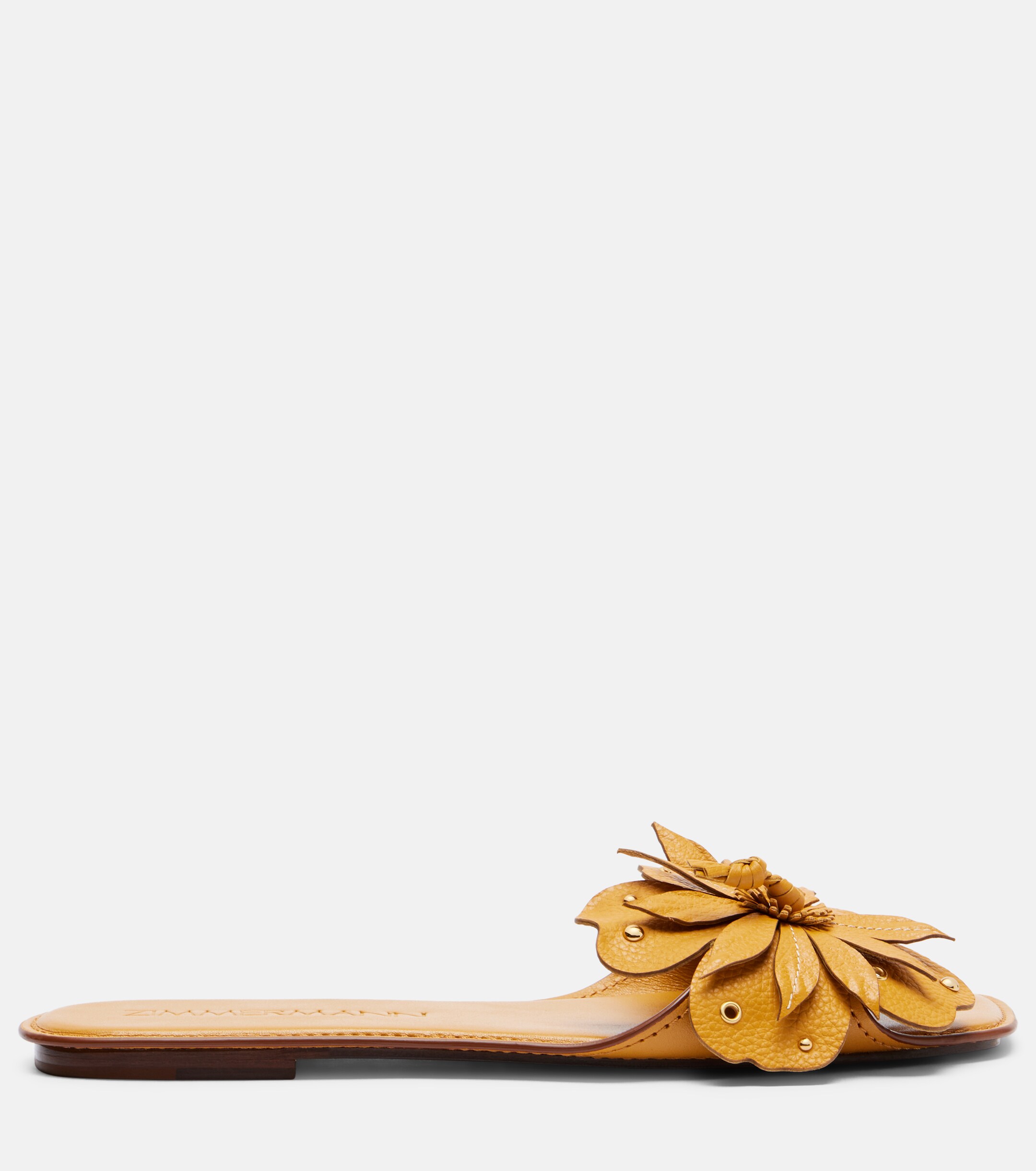 Zimmermann Brightside floral-appliqué leather sandals