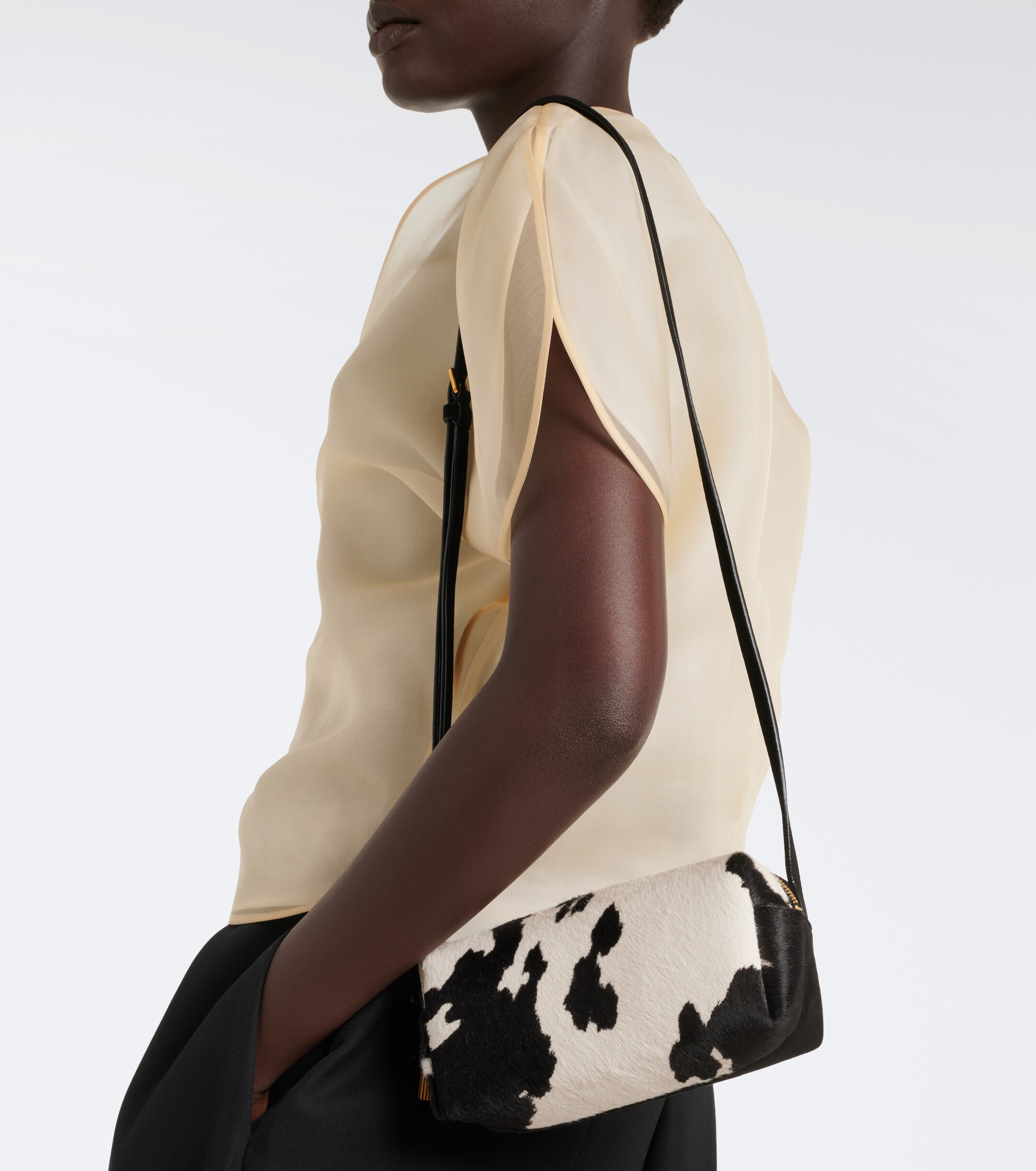 KHAITE Khaite Kye Mini calf hair and suede crossbody bag