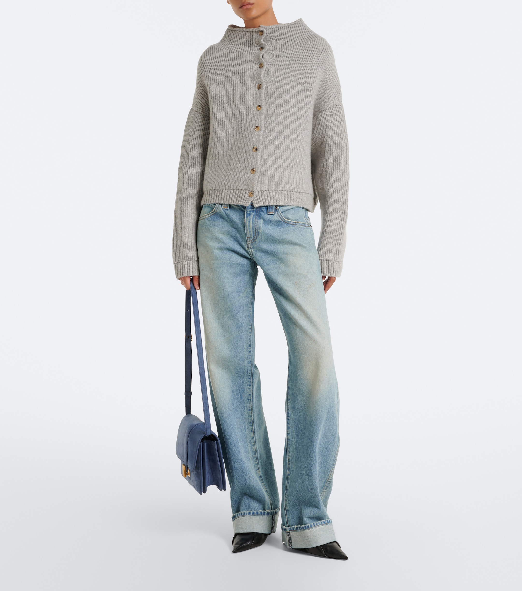 KHAITE Khaite Karo faded barrel-leg jeans