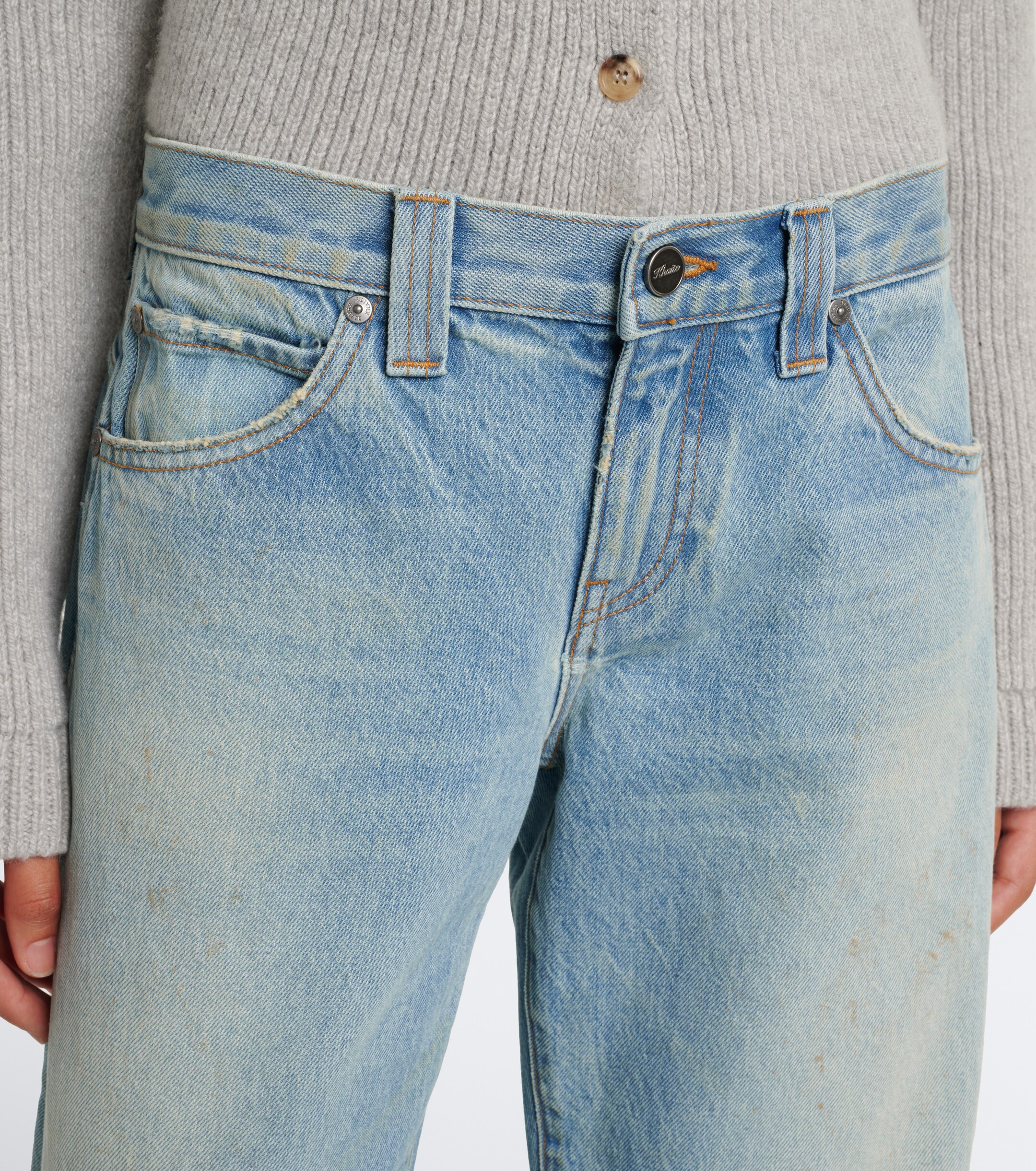 KHAITE Khaite Karo faded barrel-leg jeans