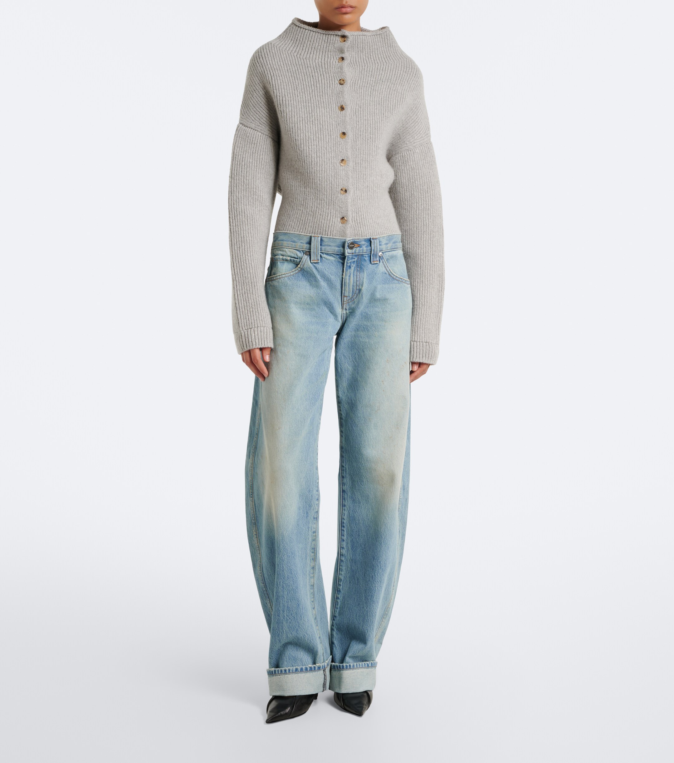 KHAITE Khaite Karo faded barrel-leg jeans