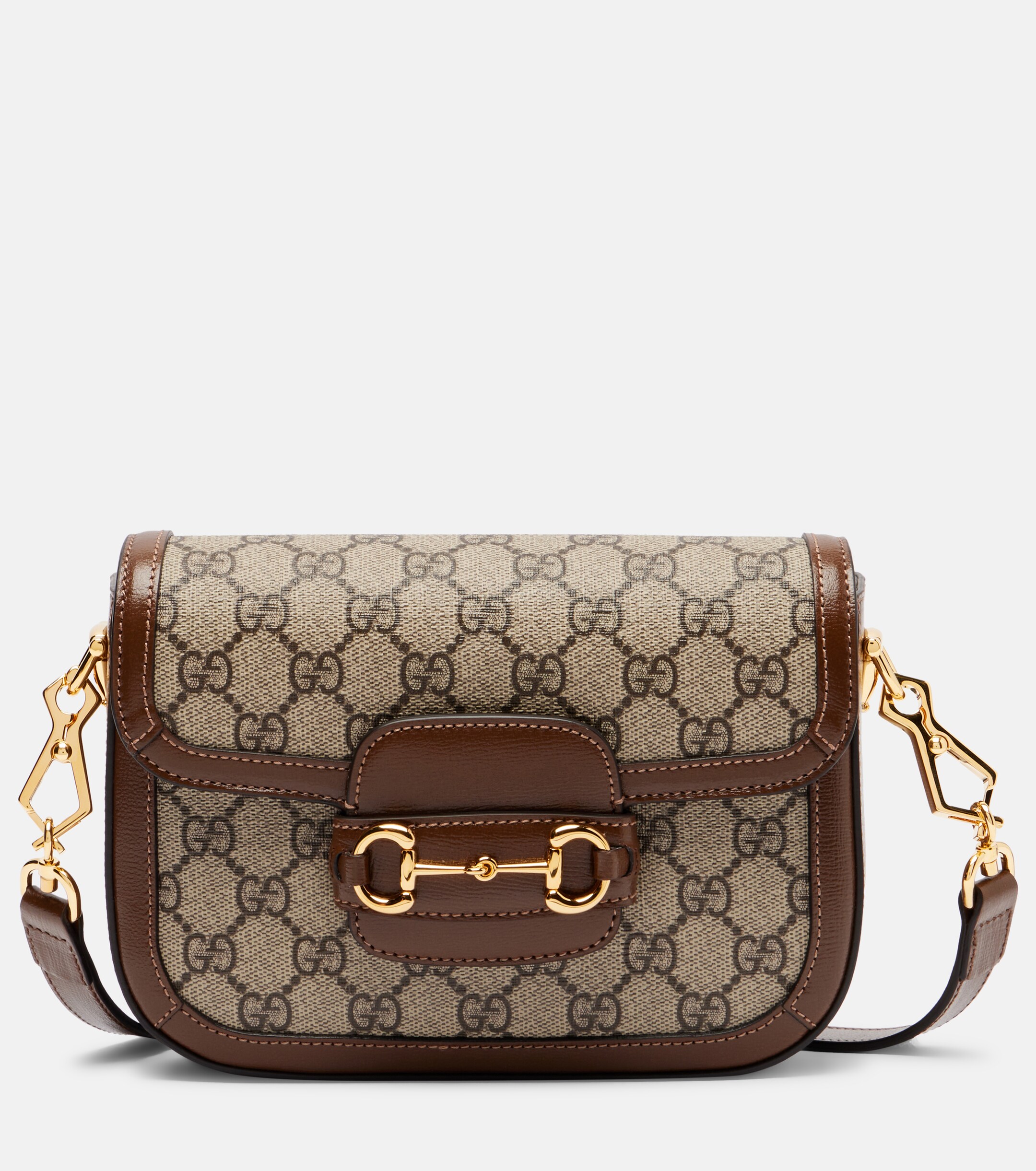 Gucci Gucci Horsebit 1955 Mini leather-trimmed shoulder bag