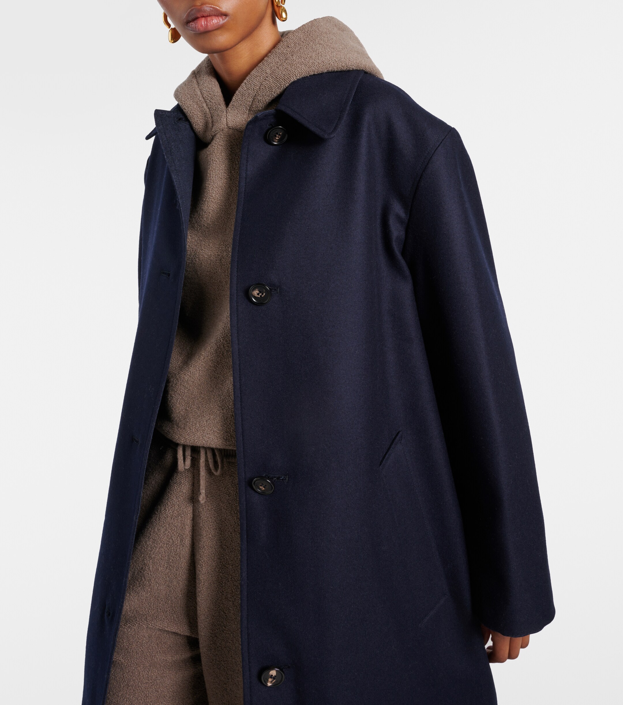 Loro Piana Yudaki wool, cotton, and cashmere coat thumbnail