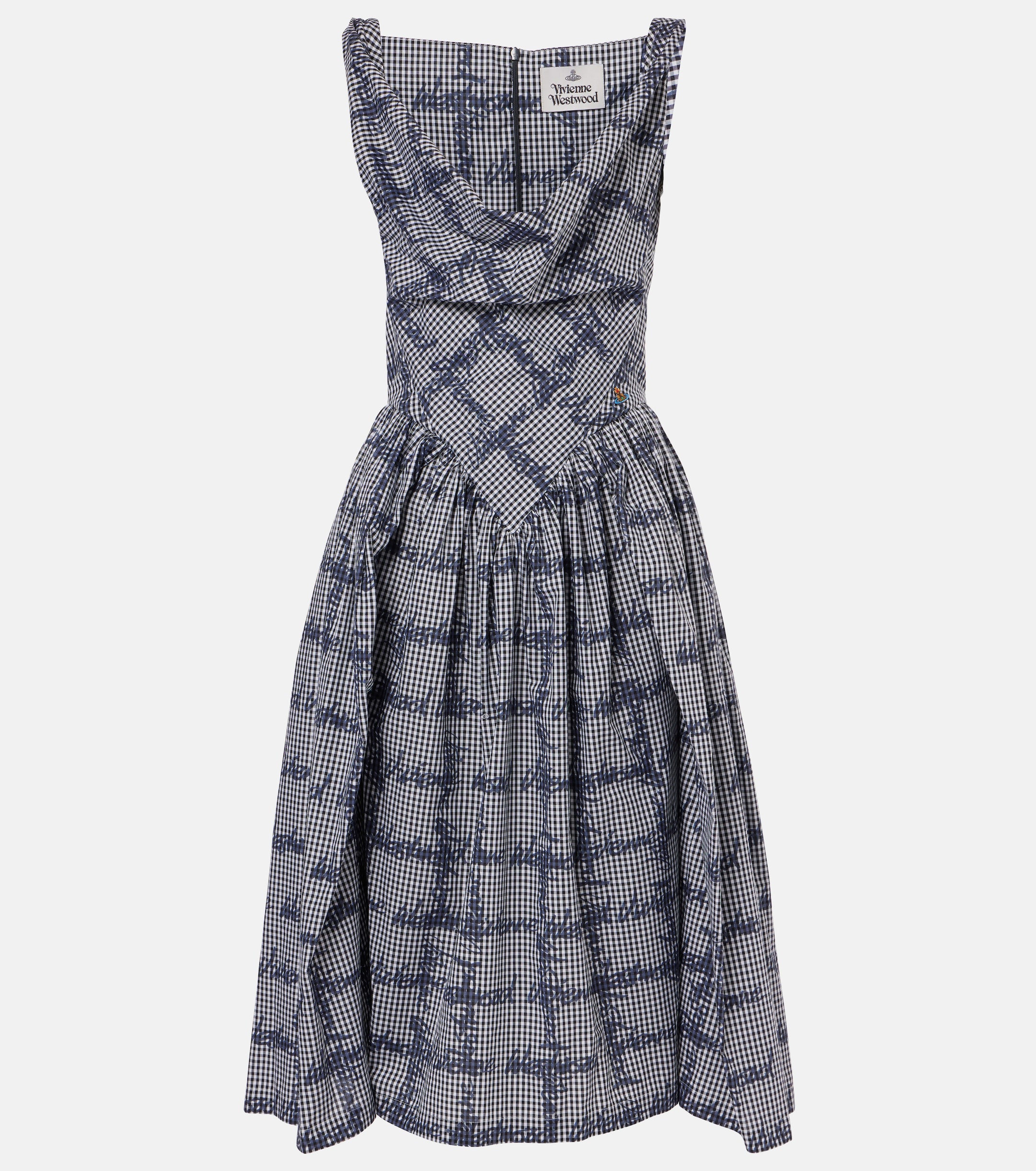 Vivienne Westwood Sunday gingham cotton corset midi dress thumbnail