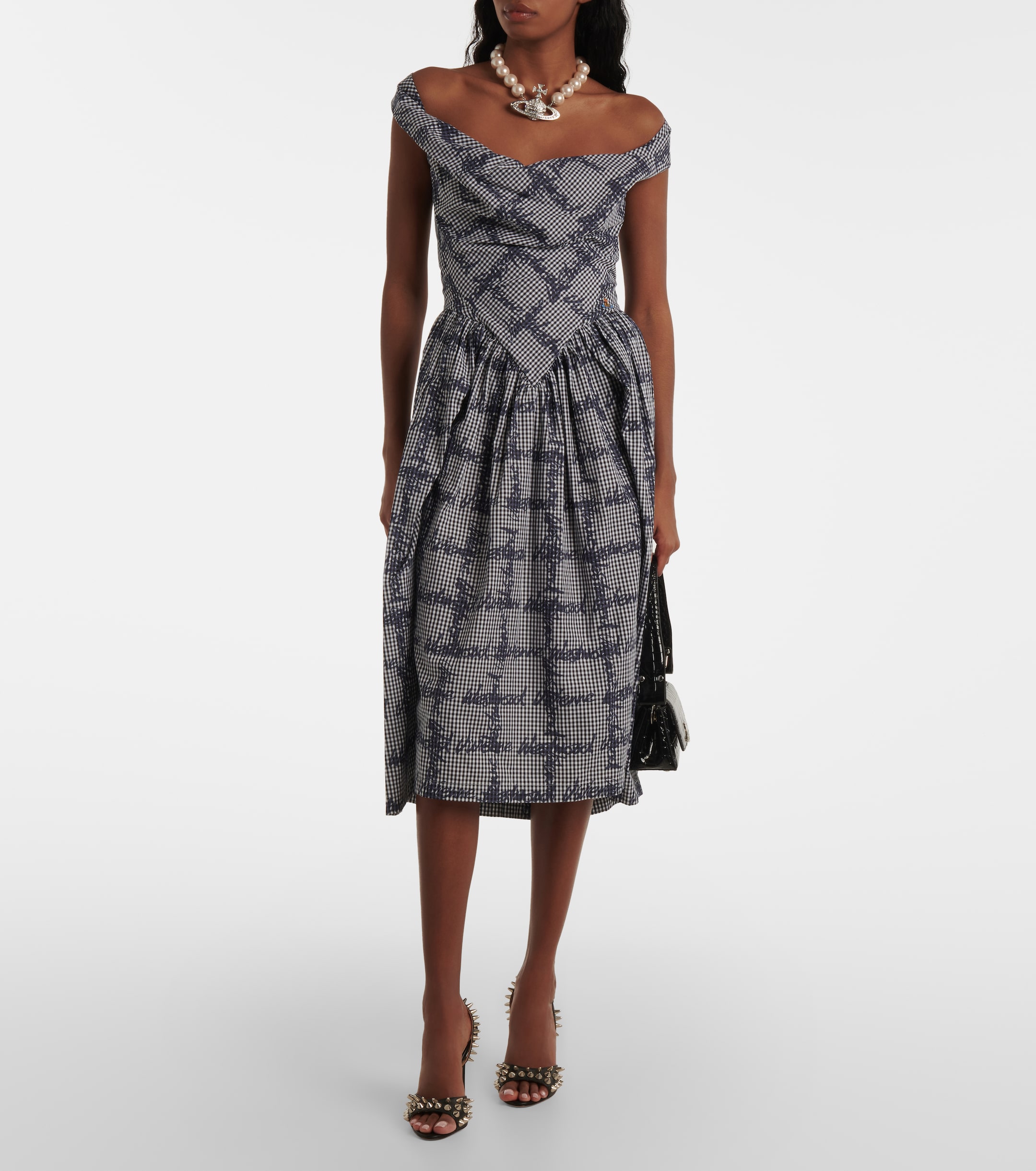 Vivienne Westwood Sunday gingham cotton corset midi dress