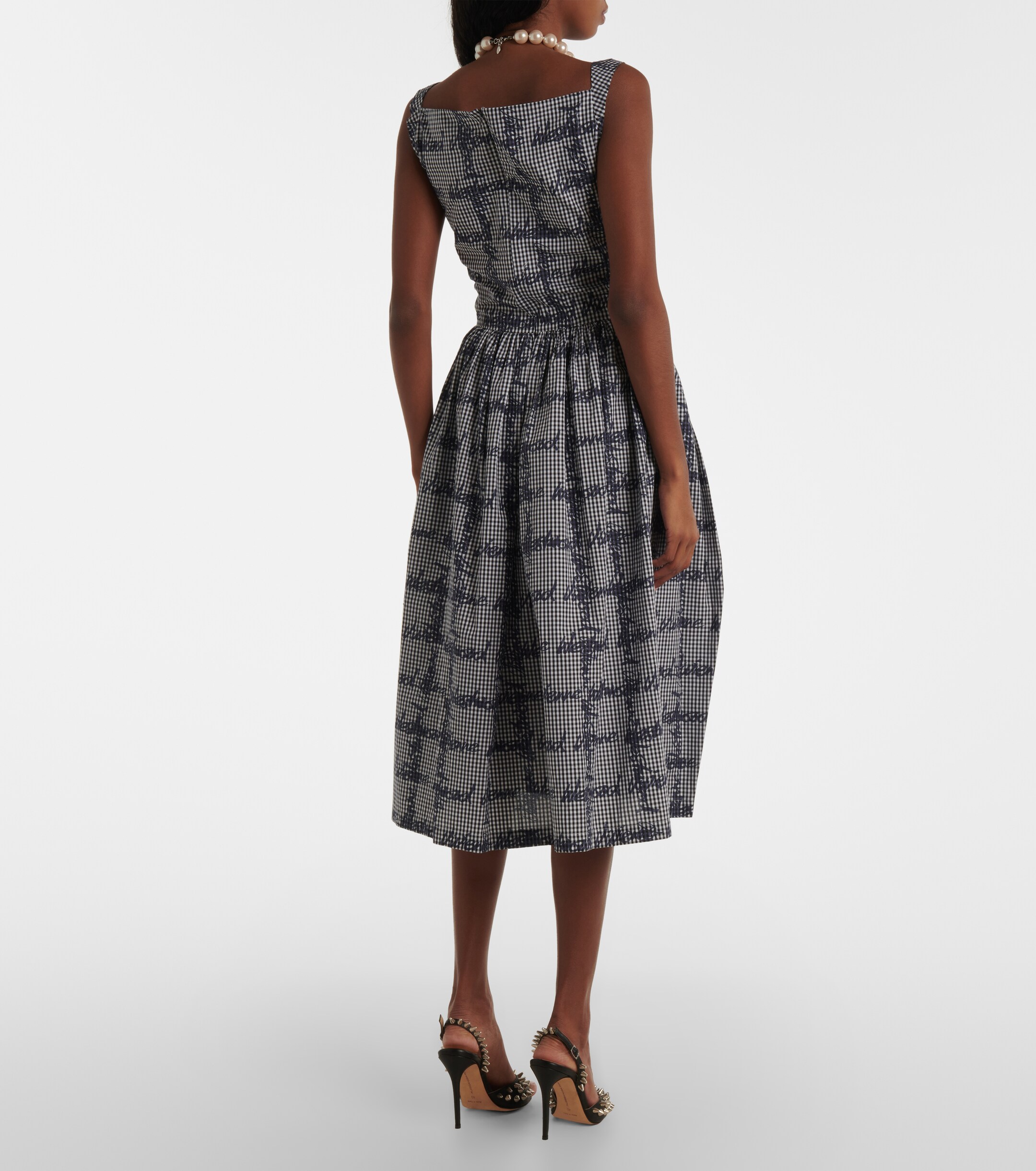 Vivienne Westwood Sunday gingham cotton corset midi dress thumbnail