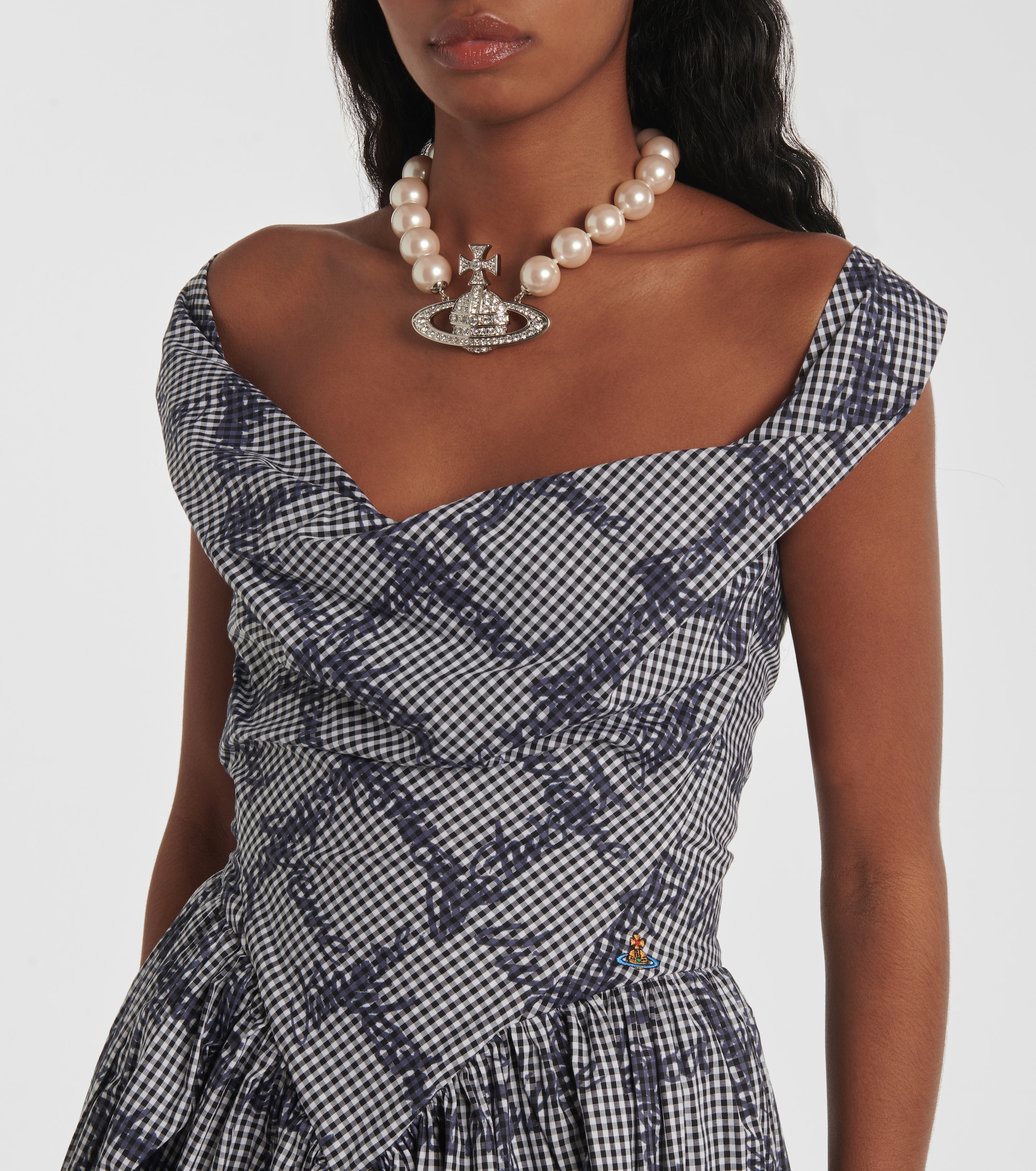 Vivienne Westwood Sunday gingham cotton corset midi dress thumbnail