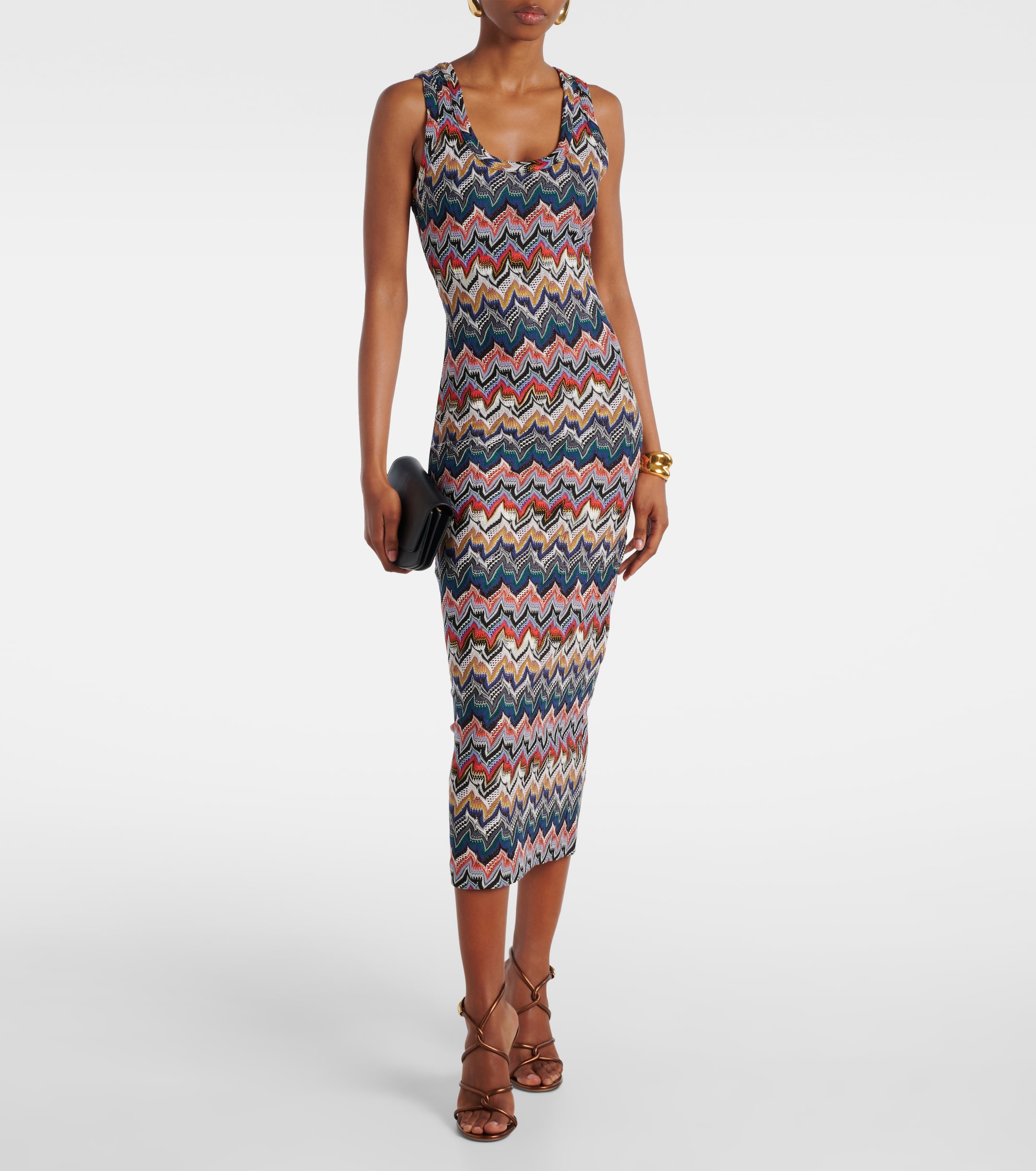 Missoni Zigzag lamé midi dress