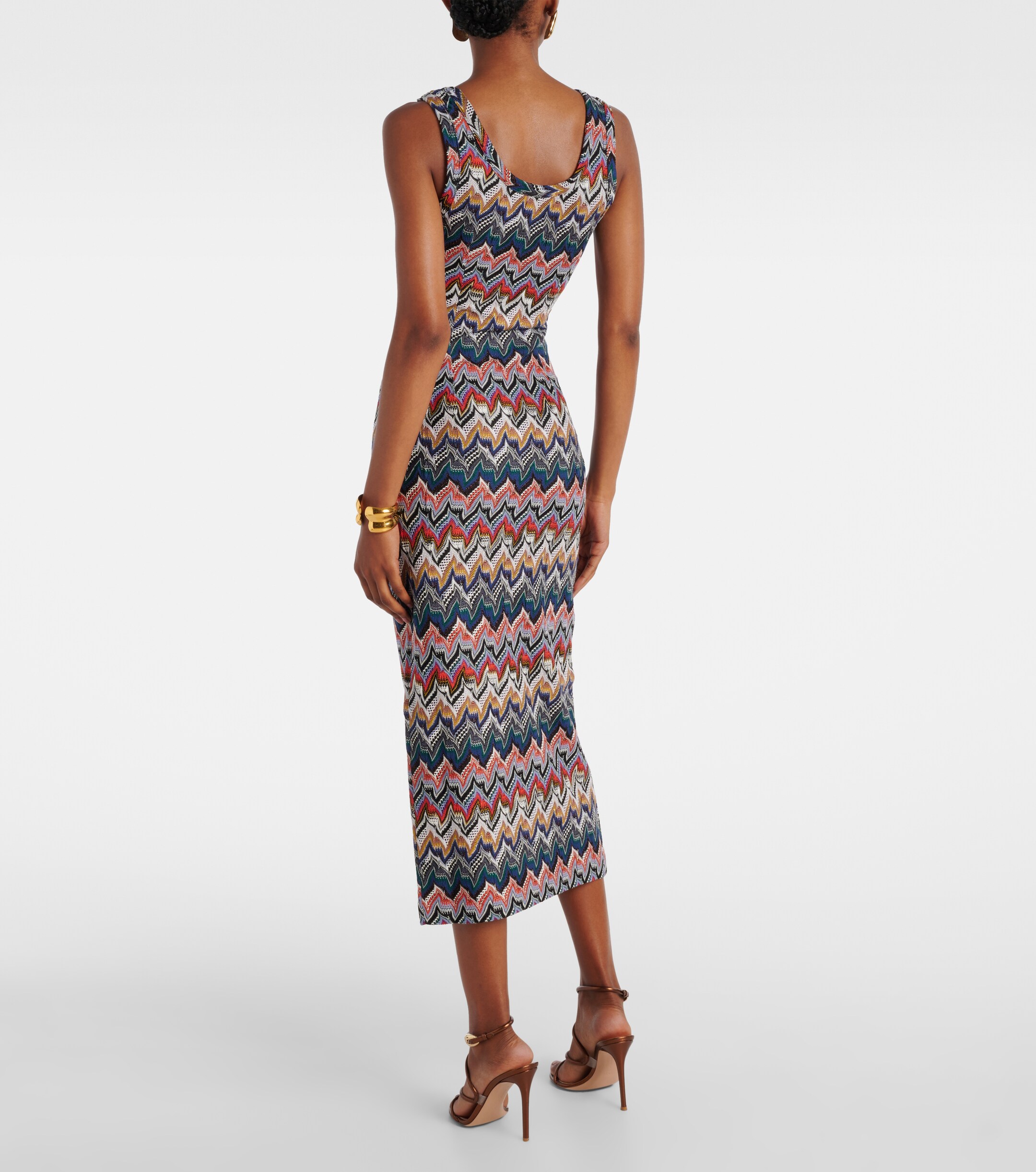 Missoni Zigzag lamé midi dress thumbnail