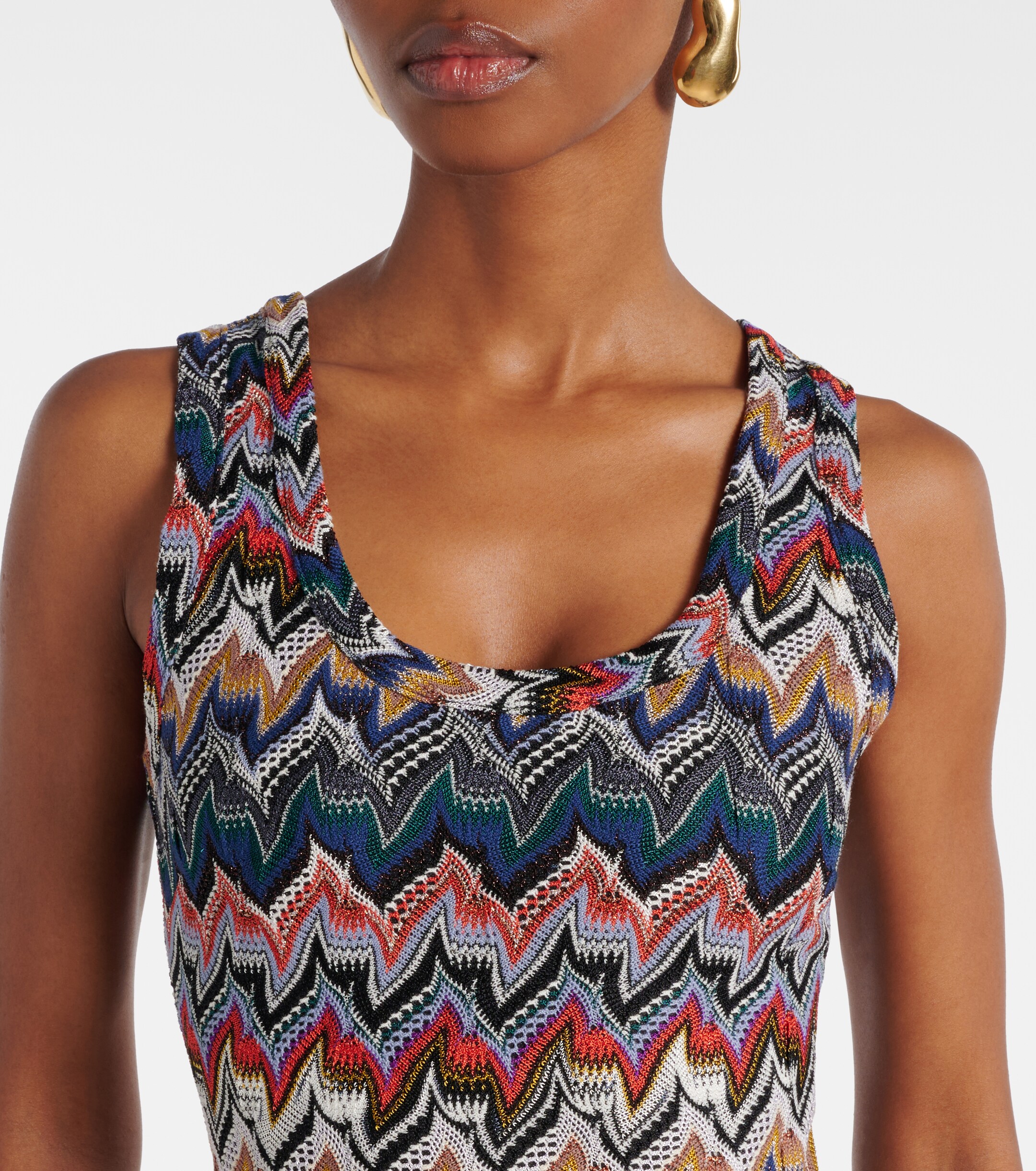 Missoni Zigzag lamé midi dress thumbnail