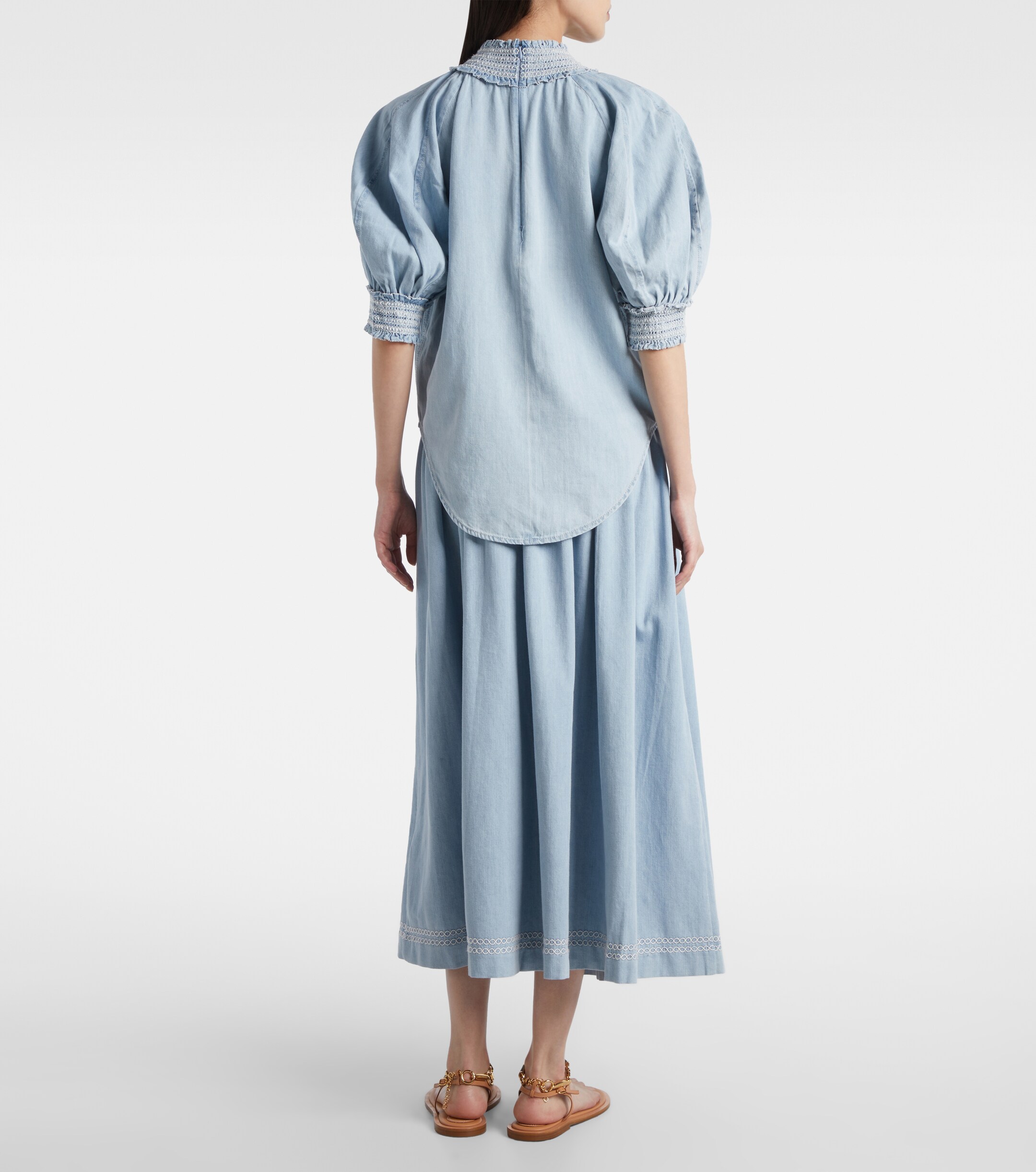 Zimmermann - Ascension balloon-sleeve denim blouse | Plush