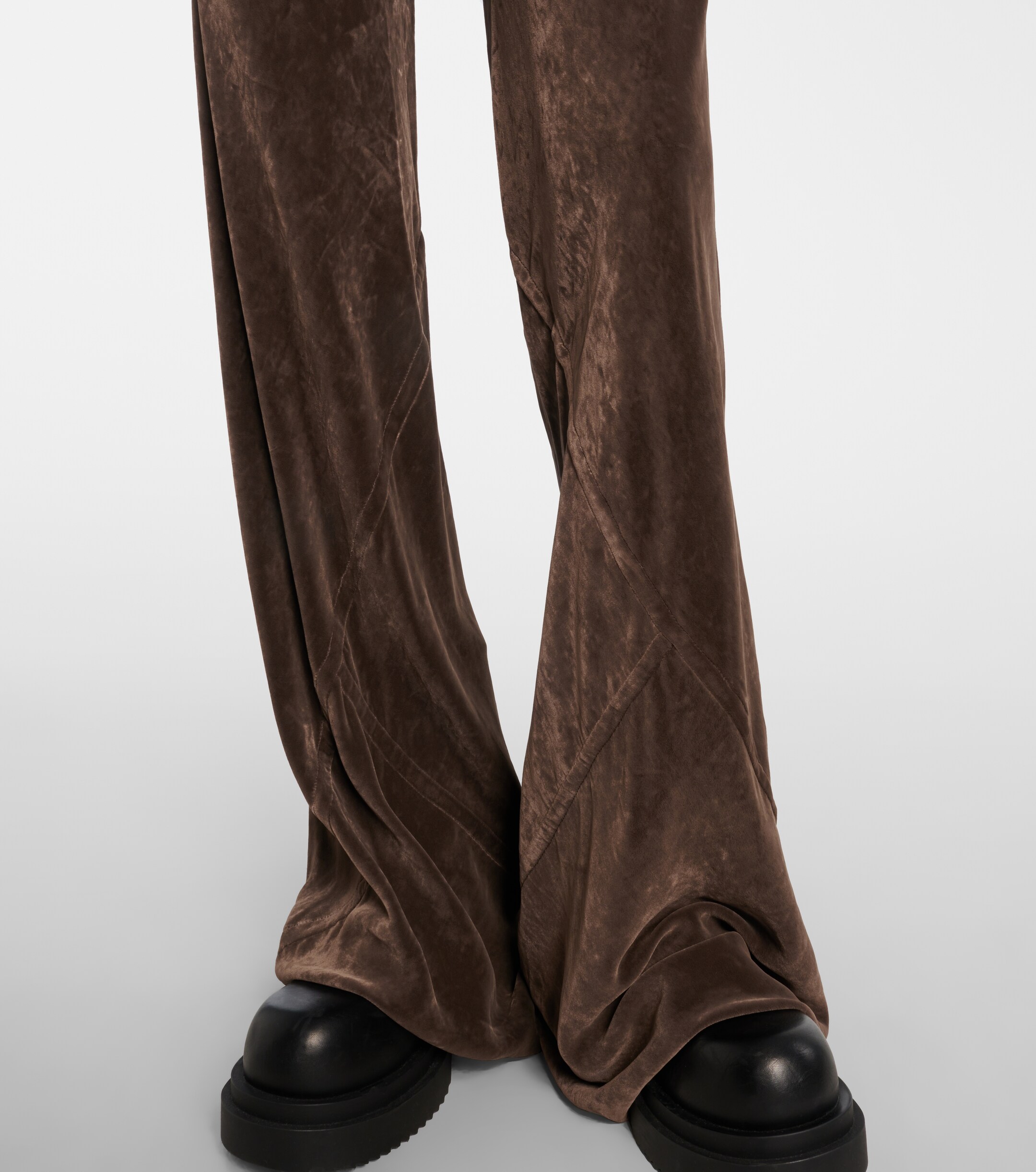 Rick Owens High-rise velour straight pants