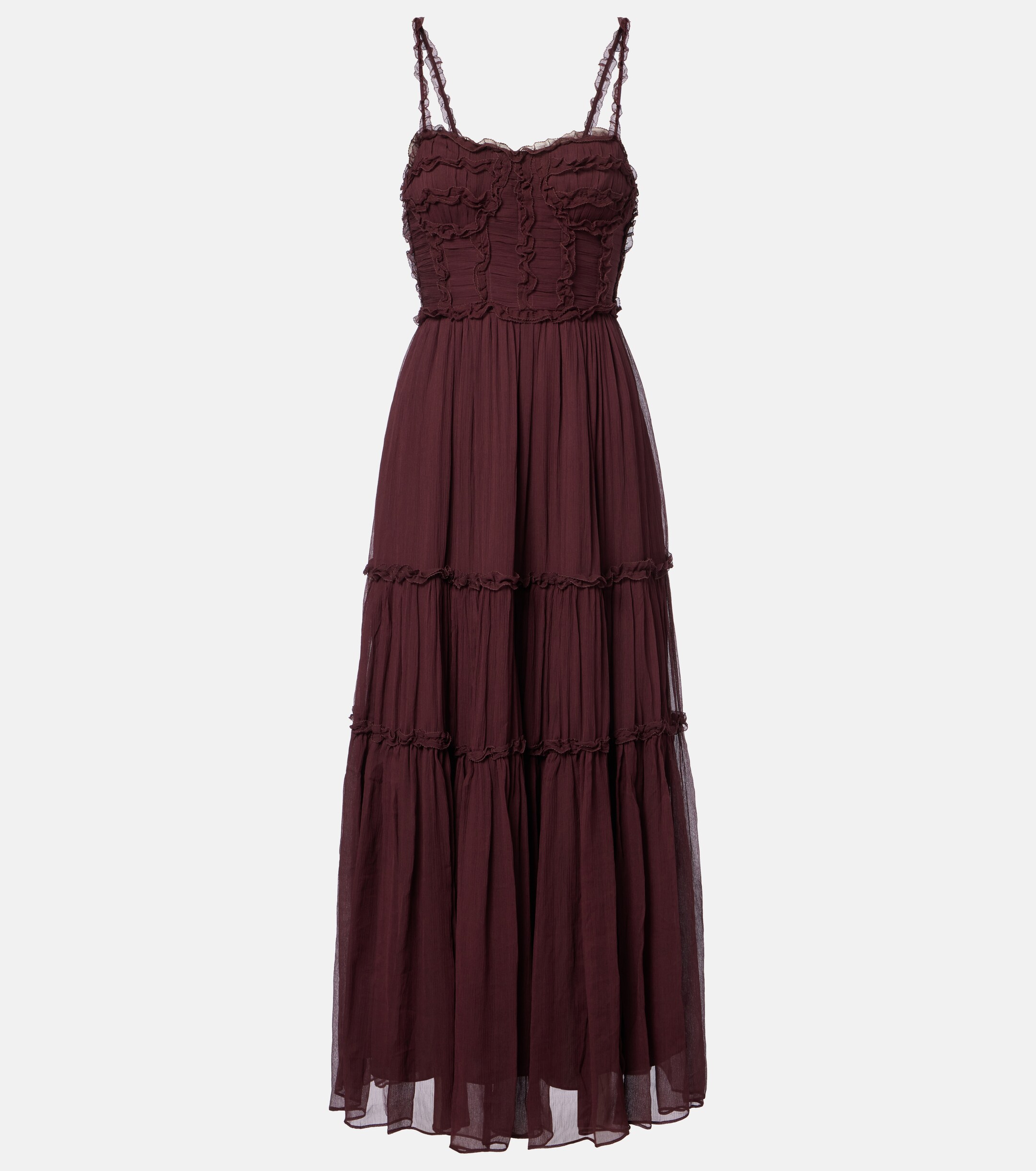 Ulla Johnson Talitha ruffled silk chiffon midi dress thumbnail