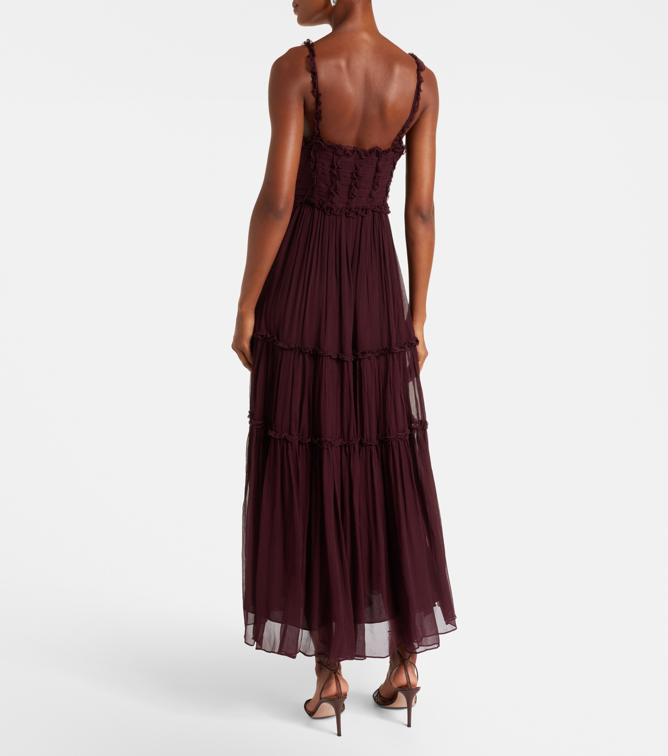 Ulla Johnson Talitha ruffled silk chiffon midi dress thumbnail