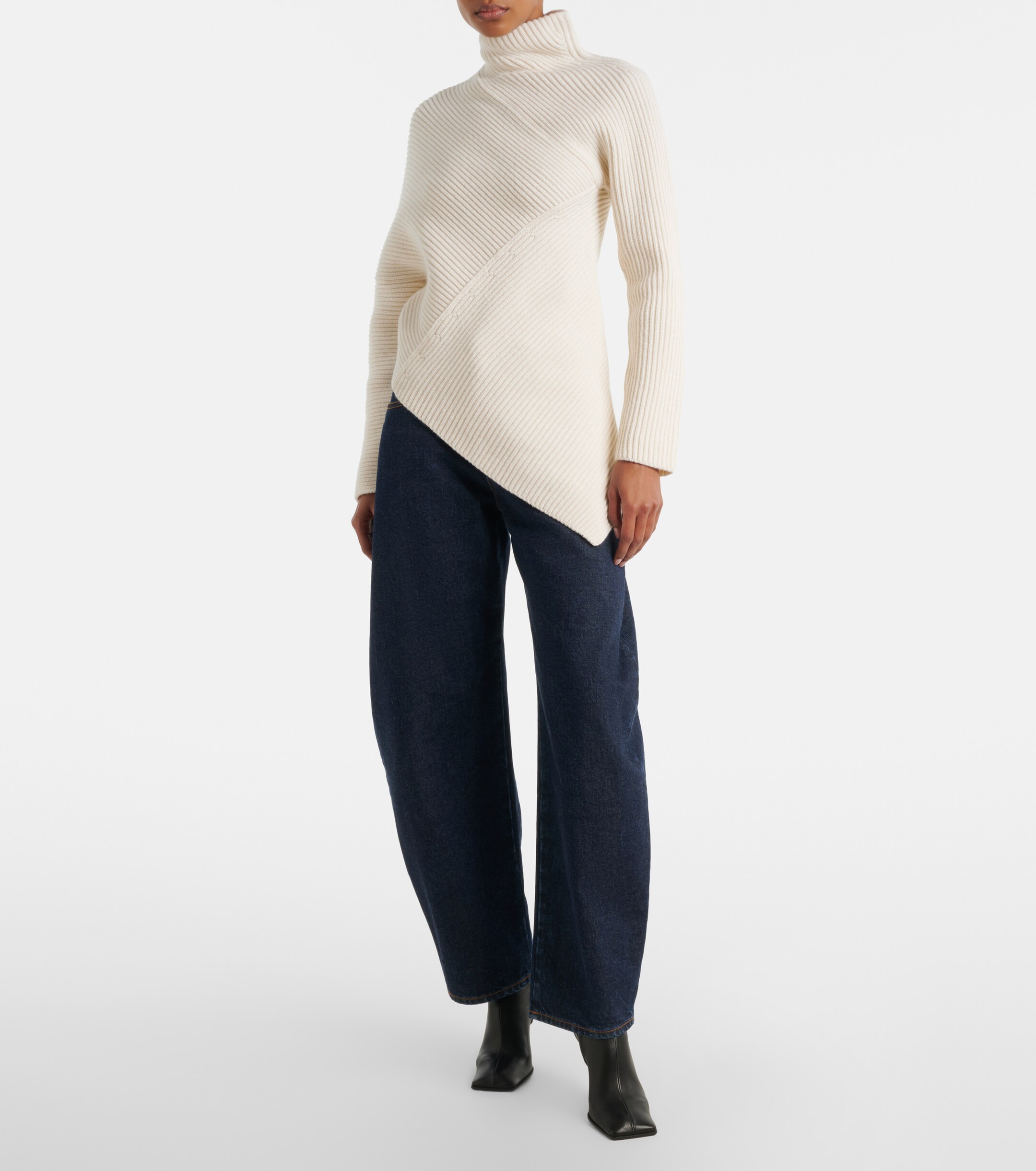 Alaïa Asymmetric wool and cashmere sweater