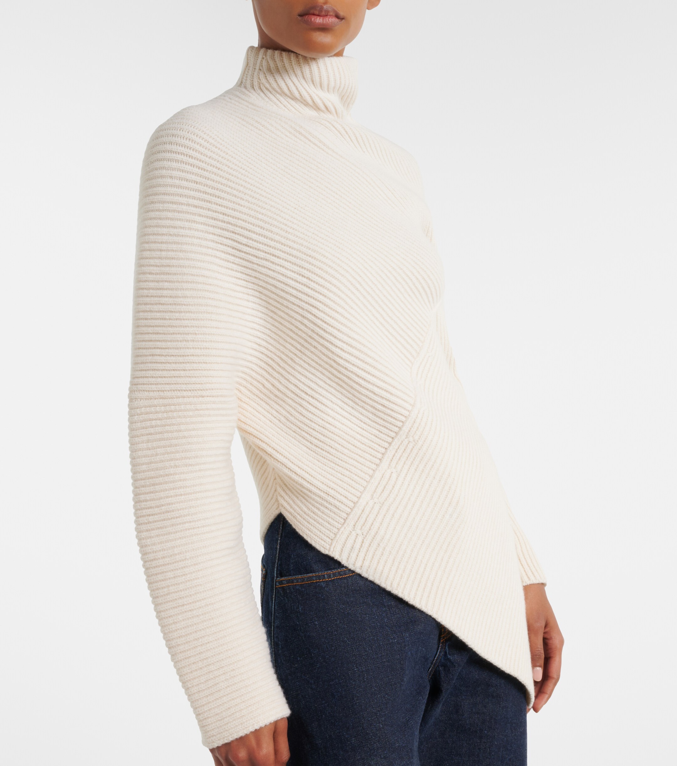 Alaïa Asymmetric wool and cashmere sweater