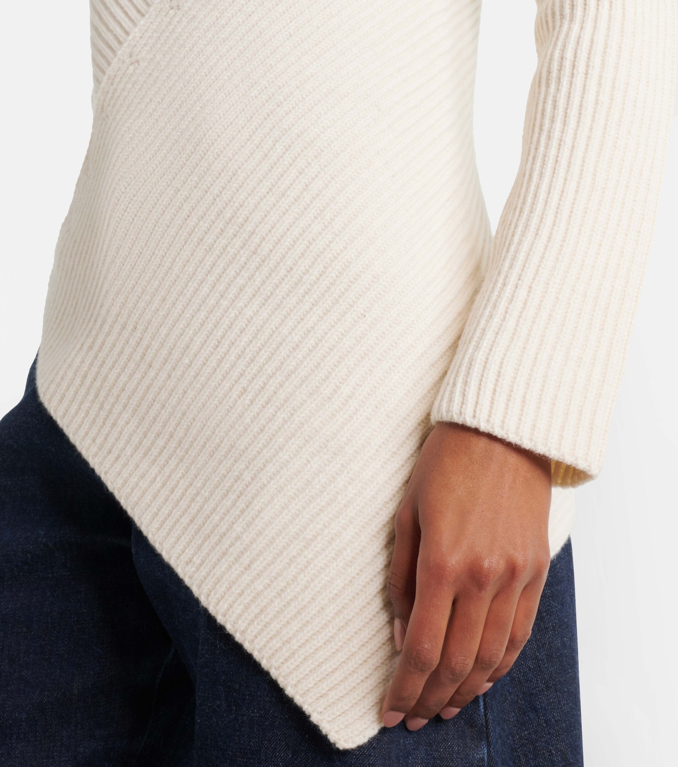 Alaïa Asymmetric wool and cashmere sweater