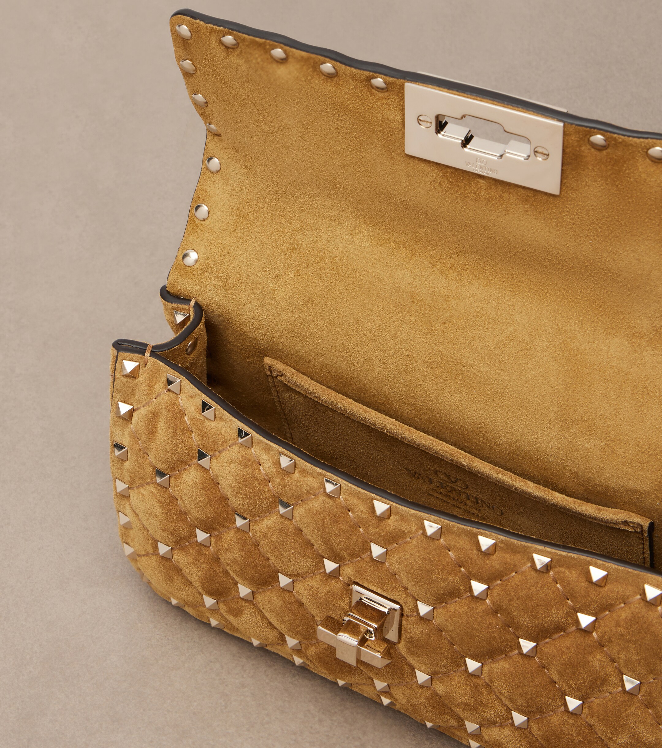 Valentino Garavani Rockstud Spike Small suede top-handle bag thumbnail