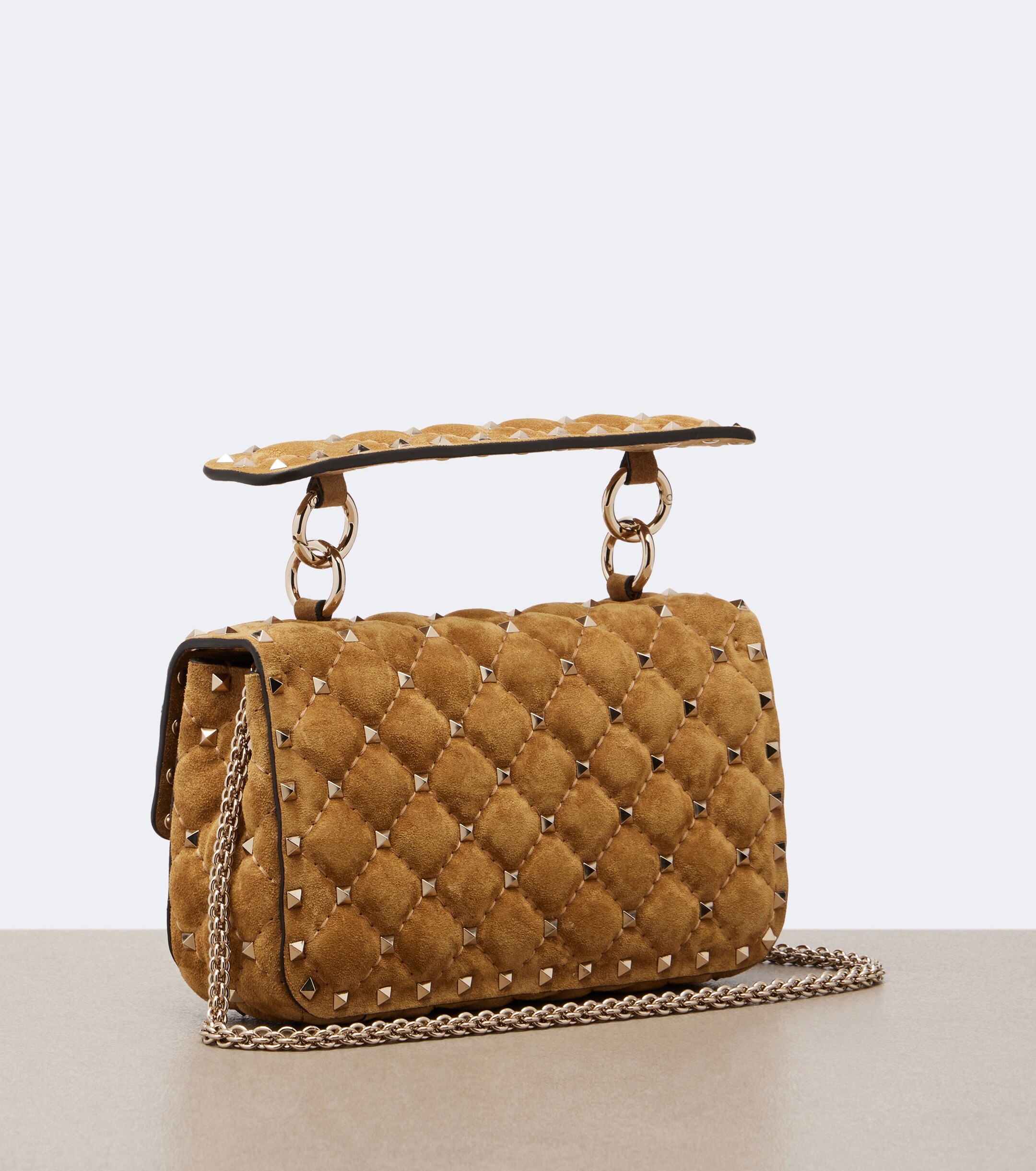 Valentino Garavani Rockstud Spike Small suede top-handle bag thumbnail