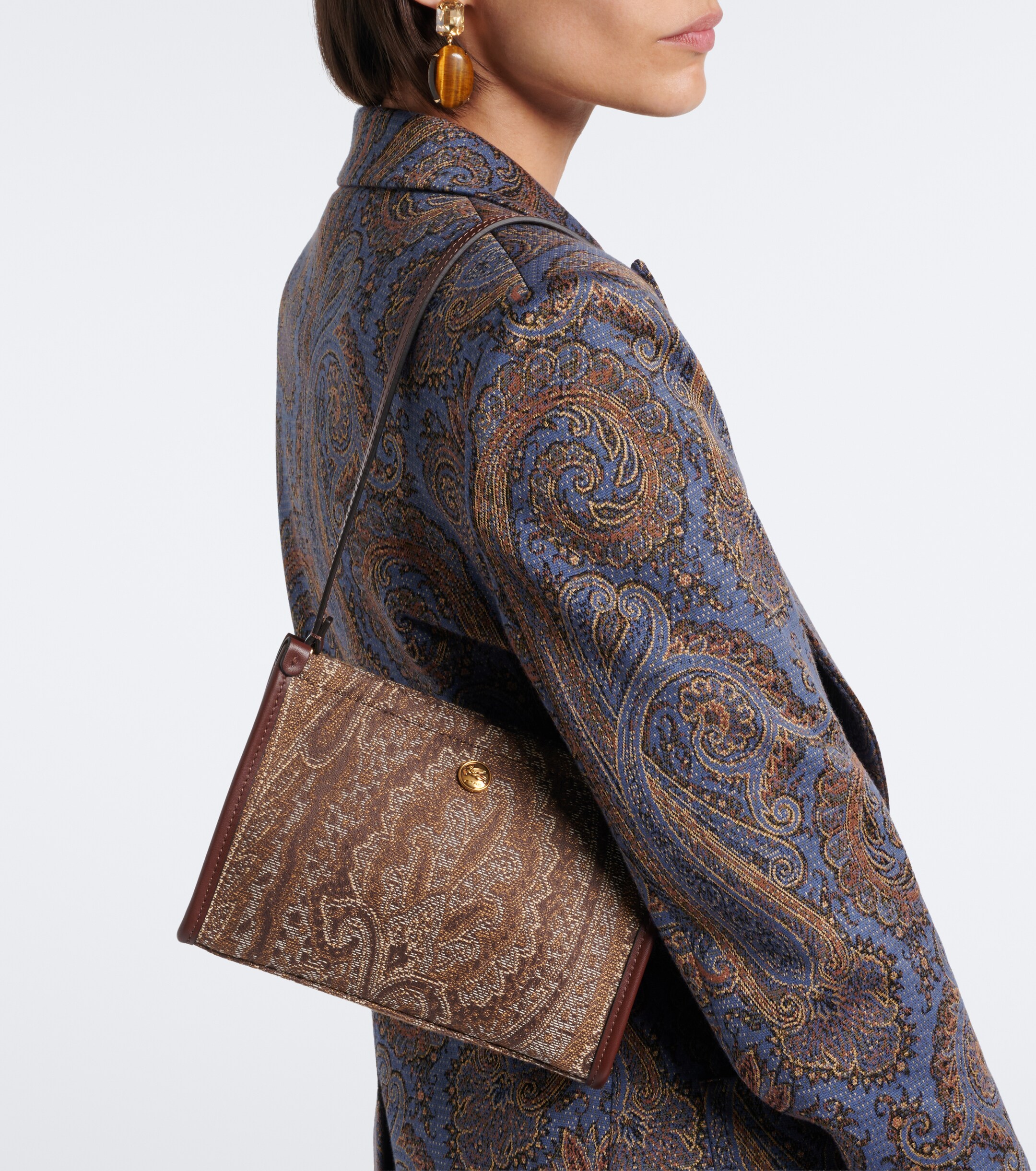Etro Arnica Small coated canvas top handle bag