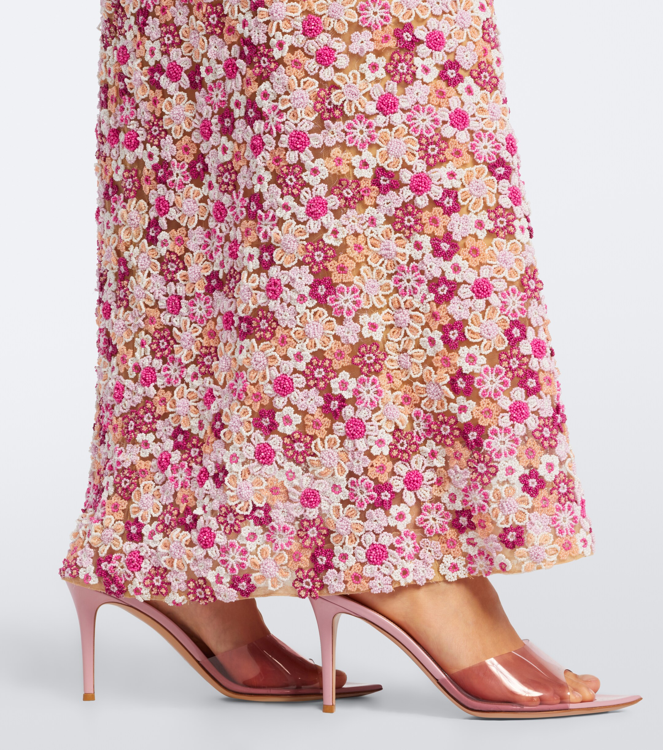LA FUORI Là Fuori Afterglow Botanica beaded open-back gown